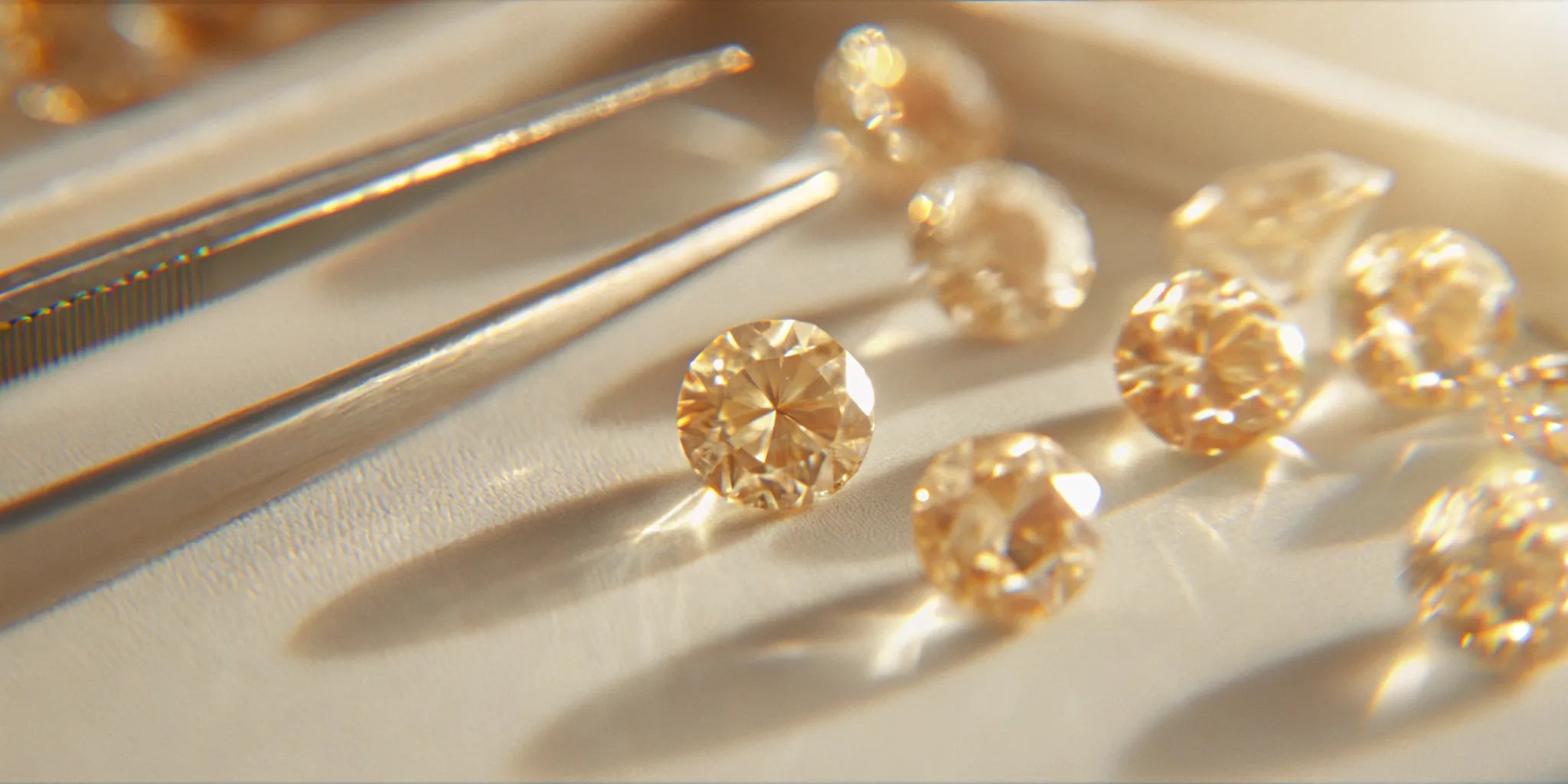 Adding brilliant cut diamonds to a wedding ring.