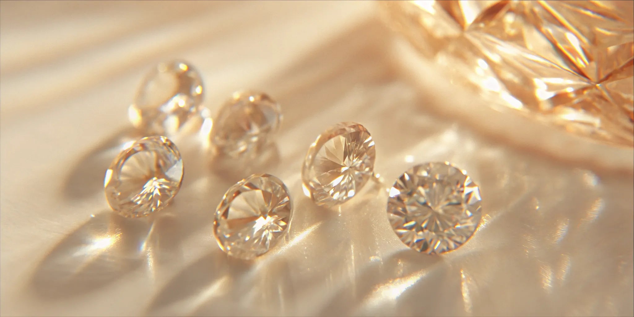 Diamonds showing the importance of clarity grade for an engagement ring.