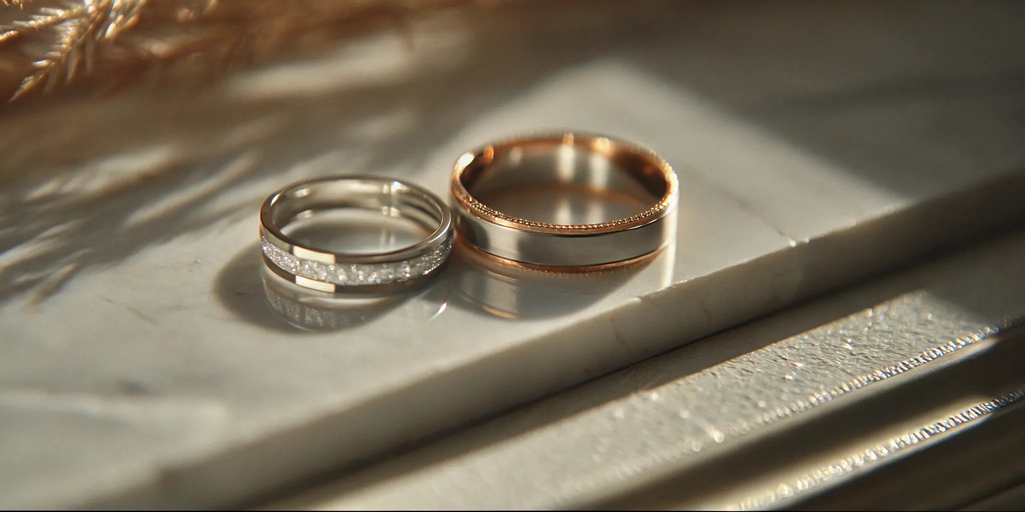 Custom gold and platinum wedding bands from a jeweler in the Nora District.