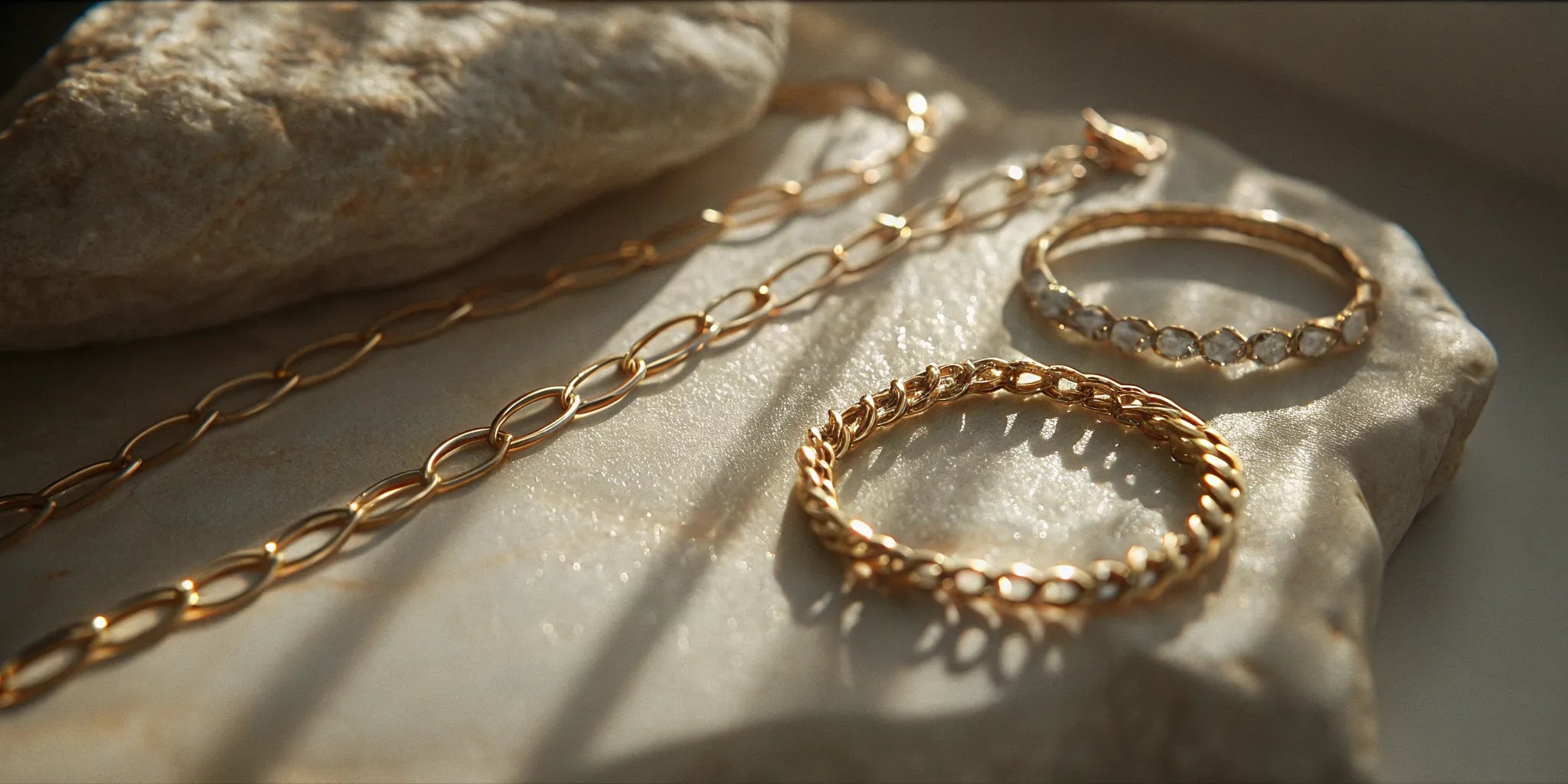 Chain, cuff, tennis, beaded, and station gold bracelet styles