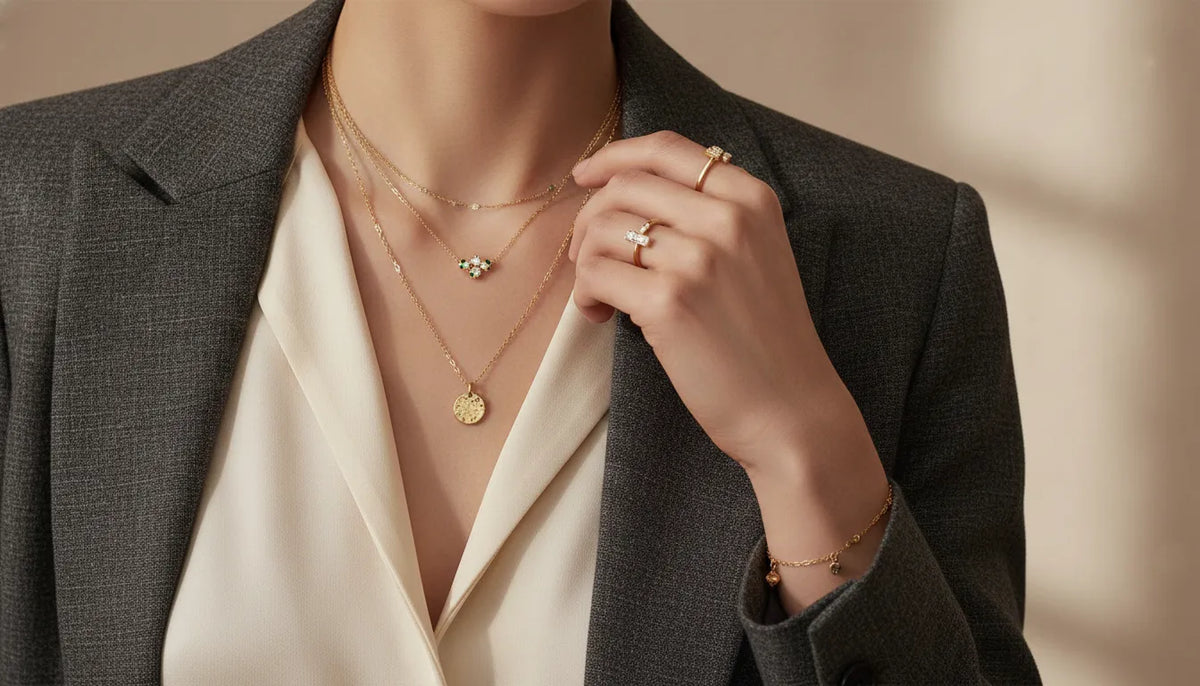 Fine jewelry styled with an elegant outfit