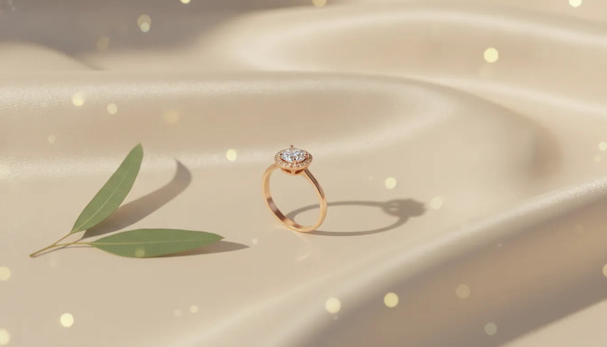 Modern promise ring in a fine jewelry setting
