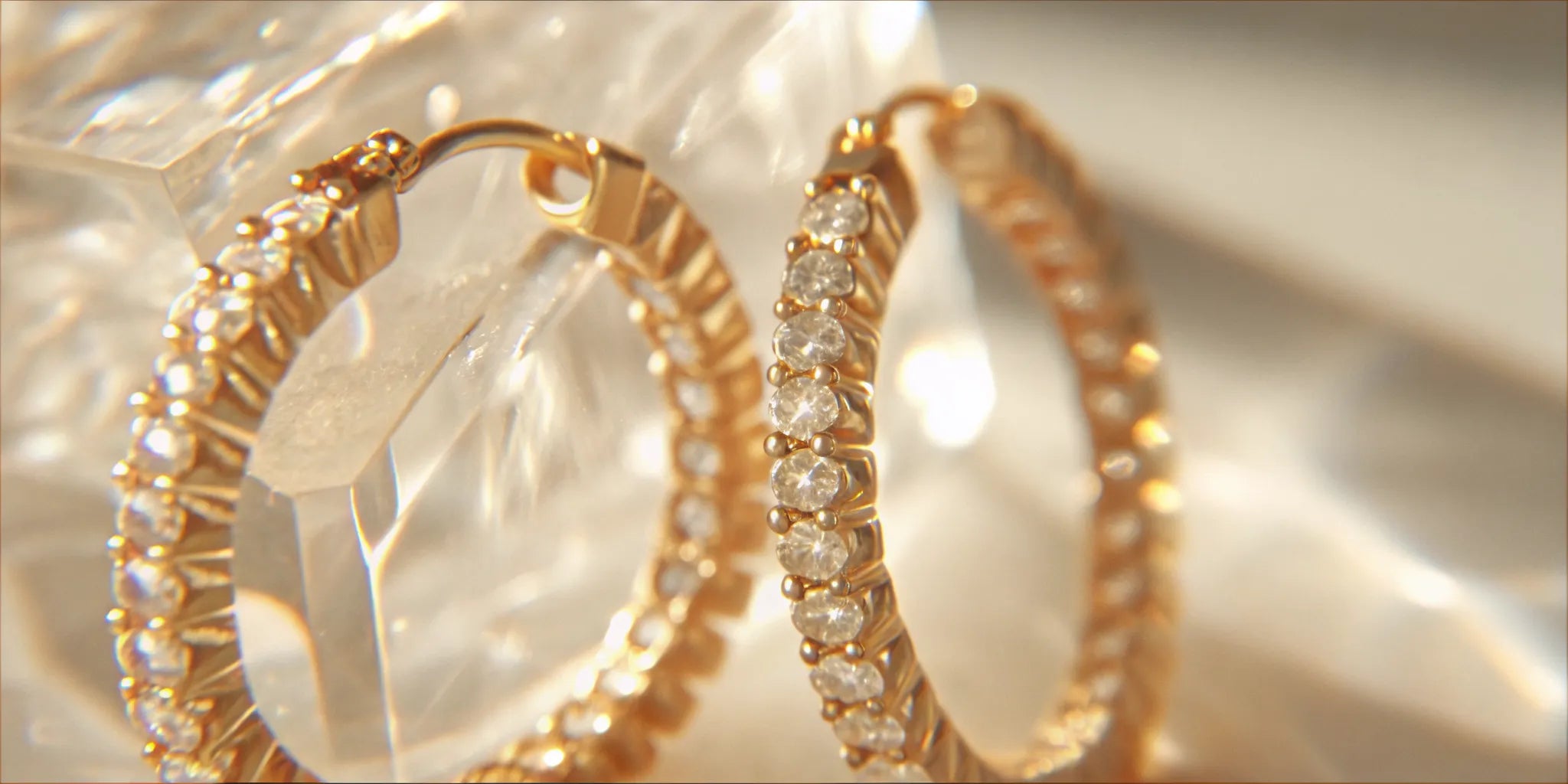 Classic 1 carat diamond hoop earrings set in yellow gold.