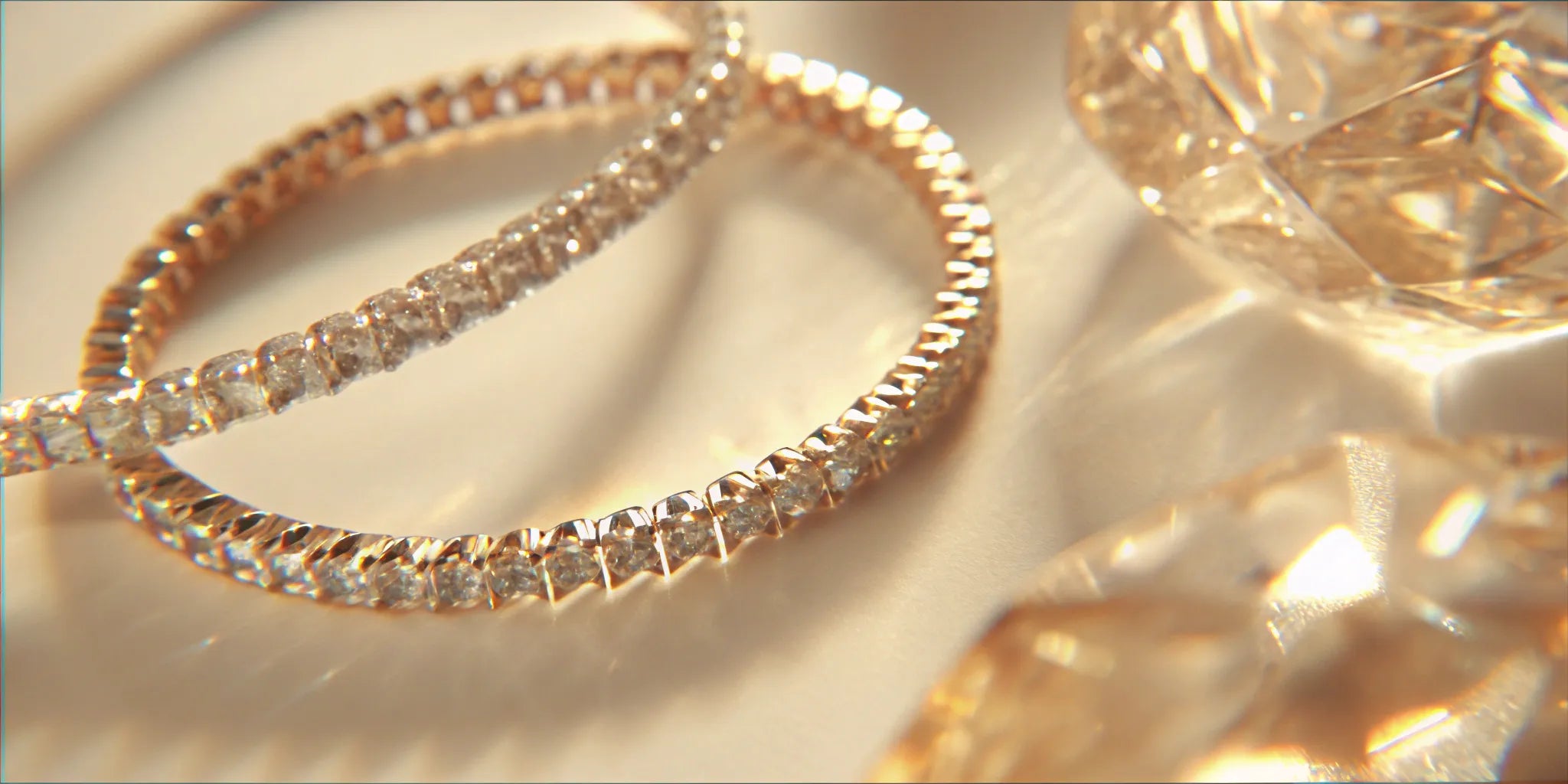 A brilliant lab-created diamond tennis bracelet in a classic gold setting.