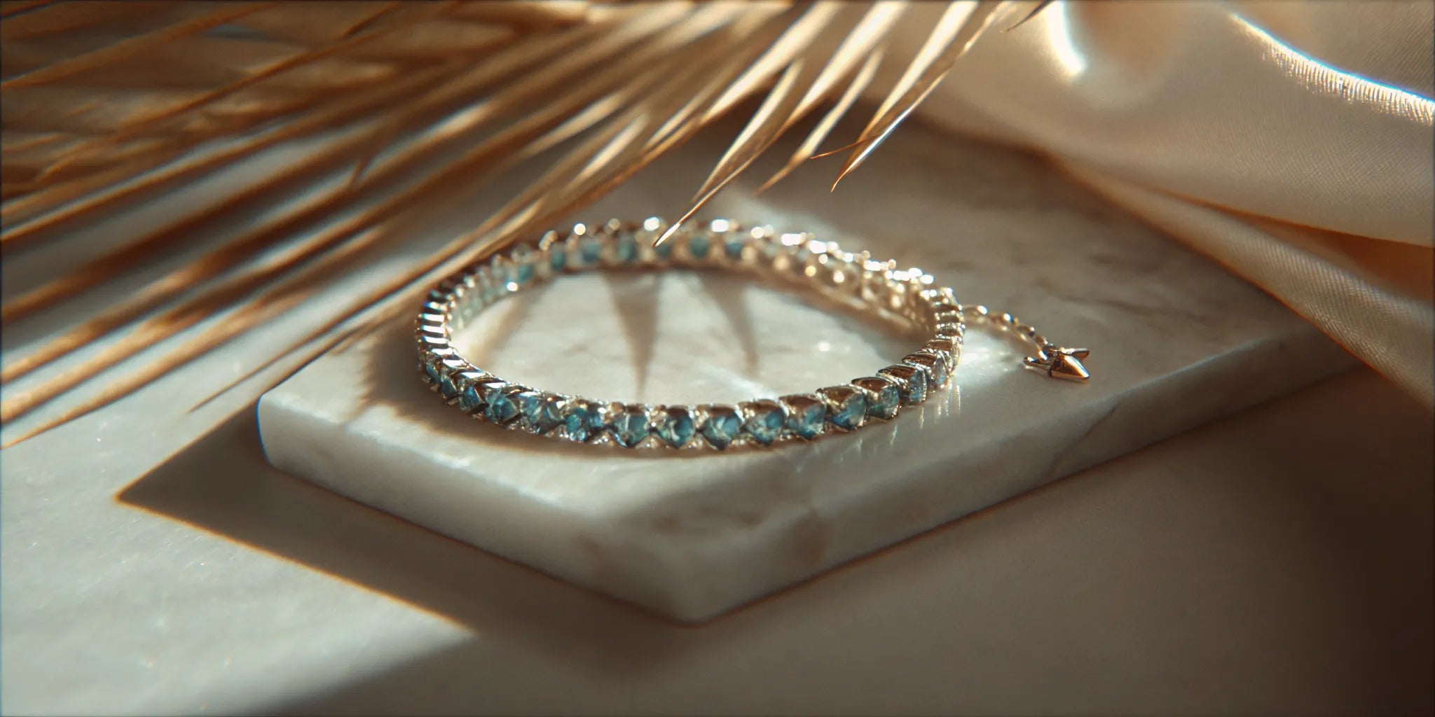 A custom blue sapphire bracelet from a West Palm Beach jeweler.