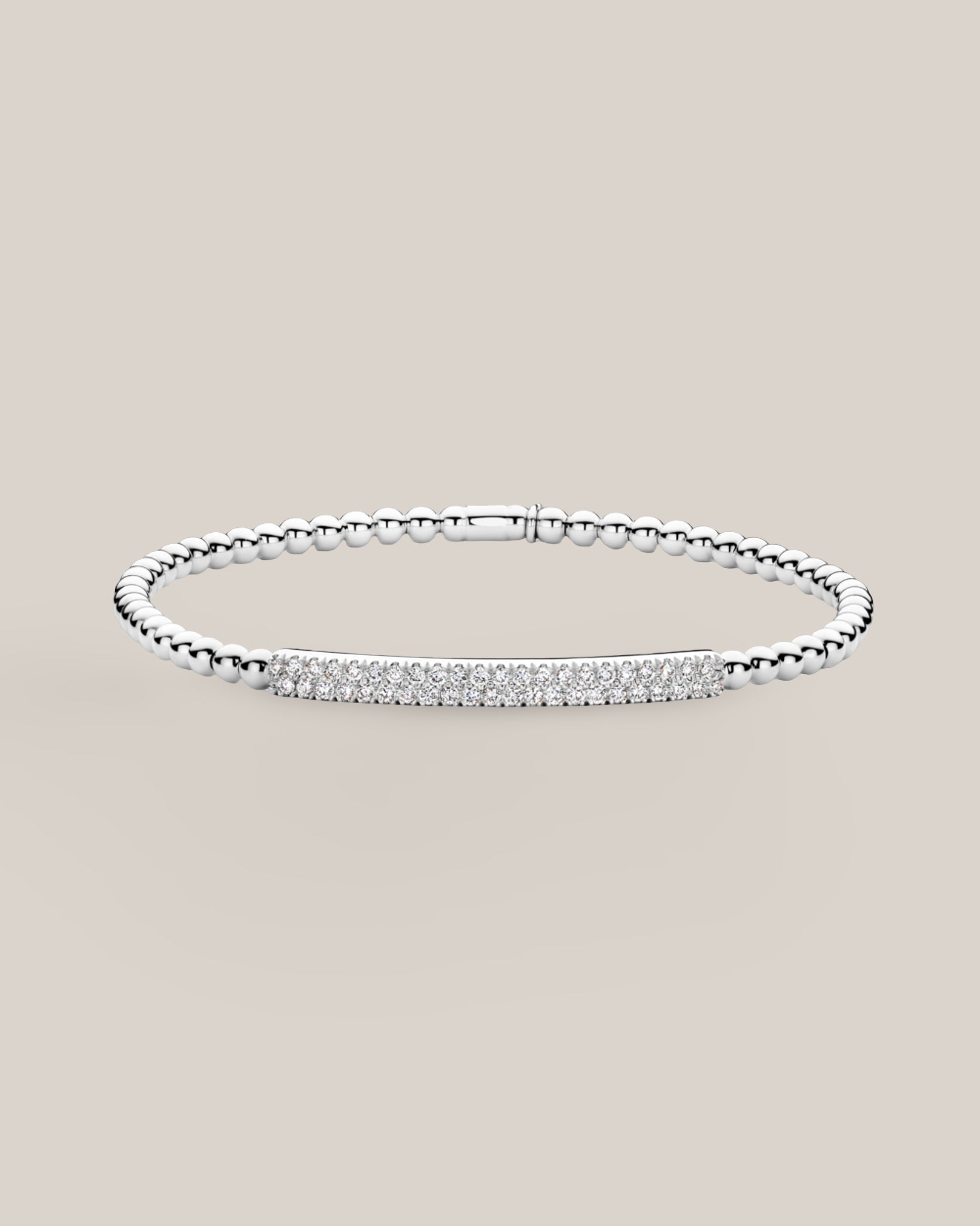 Pave Diamond Bar Stretchy Bracelet