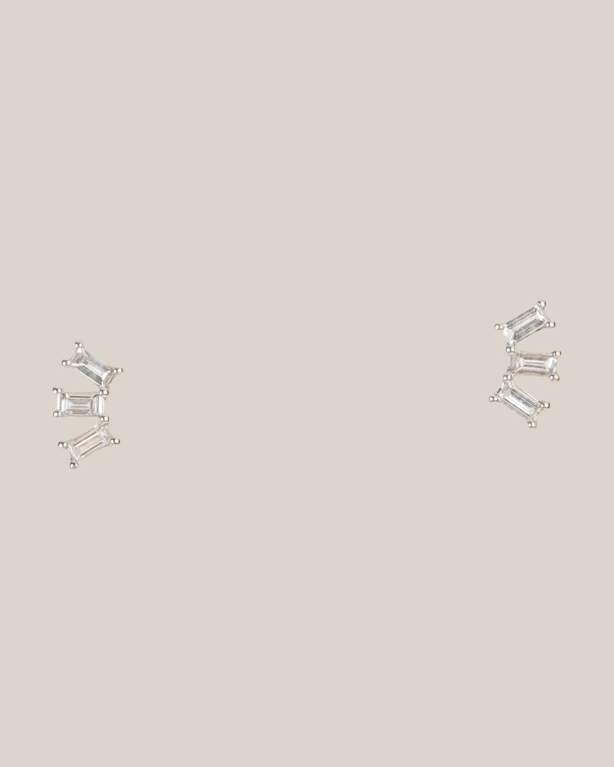 Petite Triple Baguette Studs