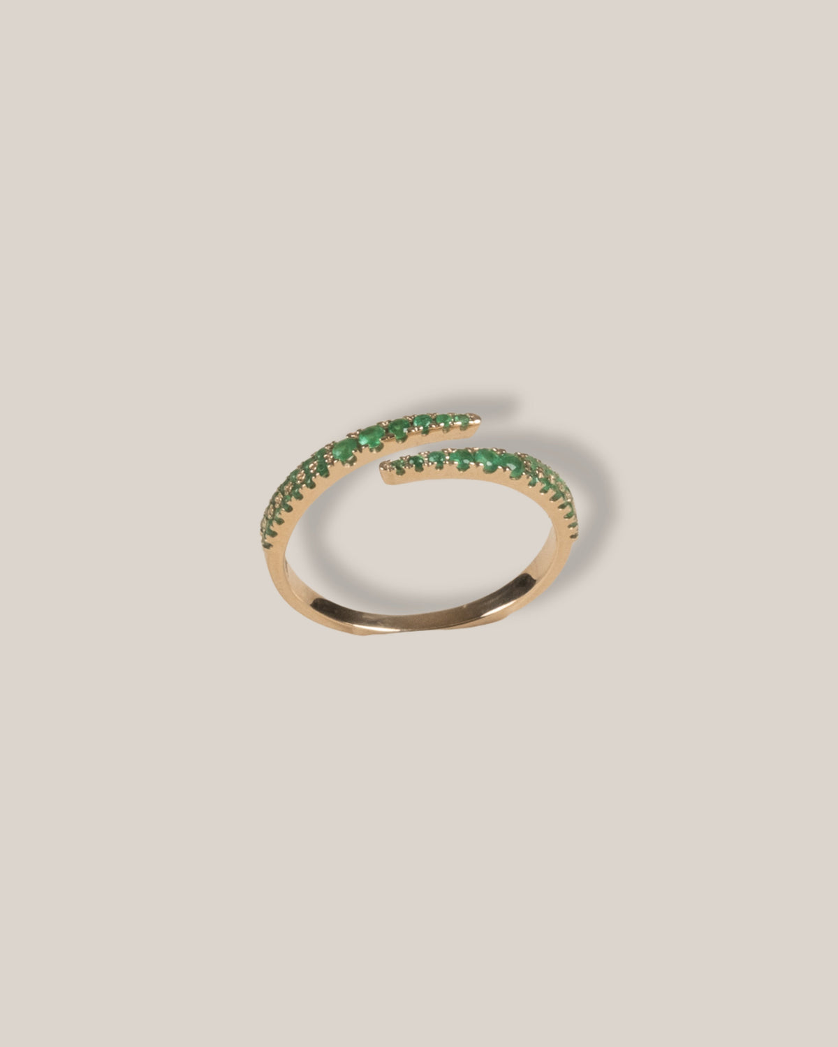 Emerald Bypass Wrap Ring