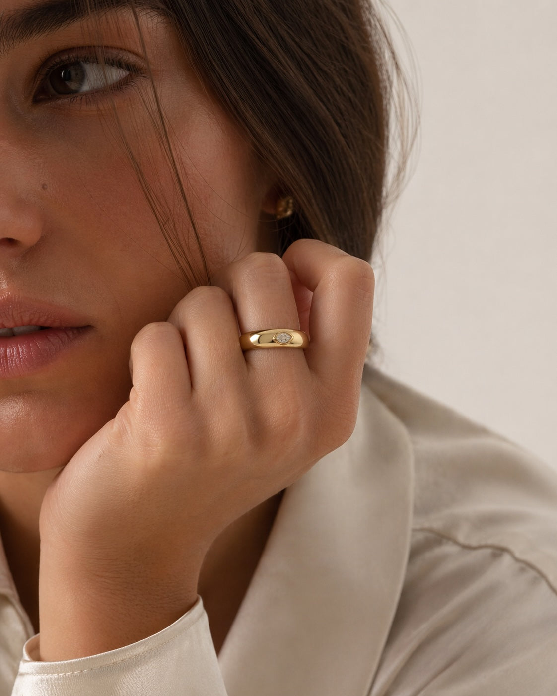 Burnished Marquise Band