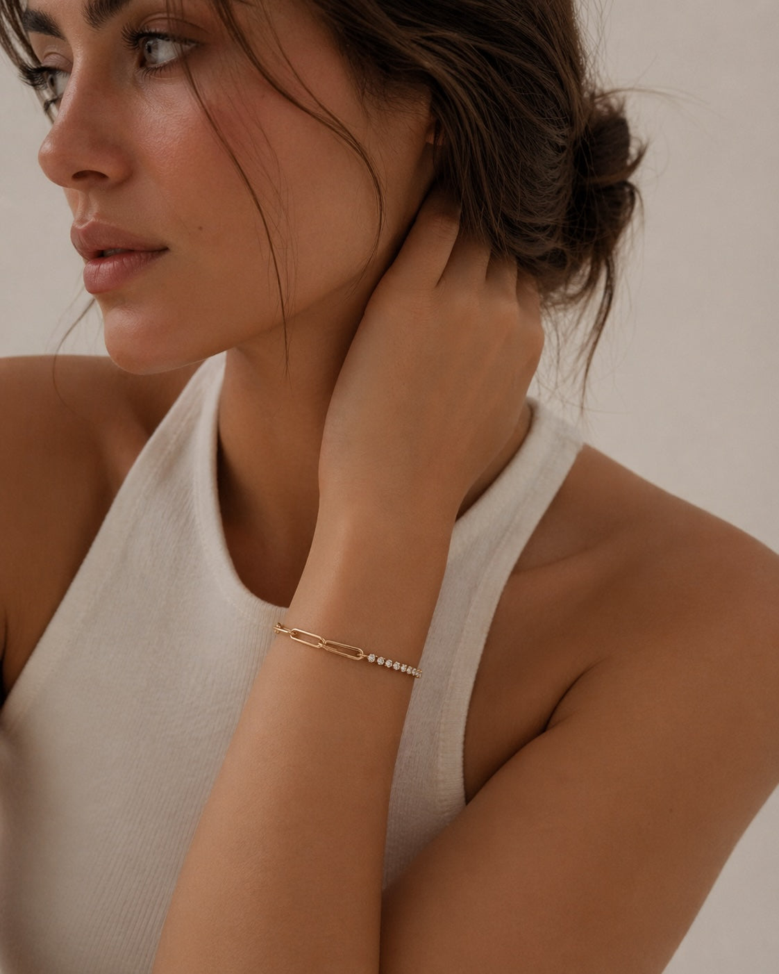 50/50 Chain Tennis Bracelet