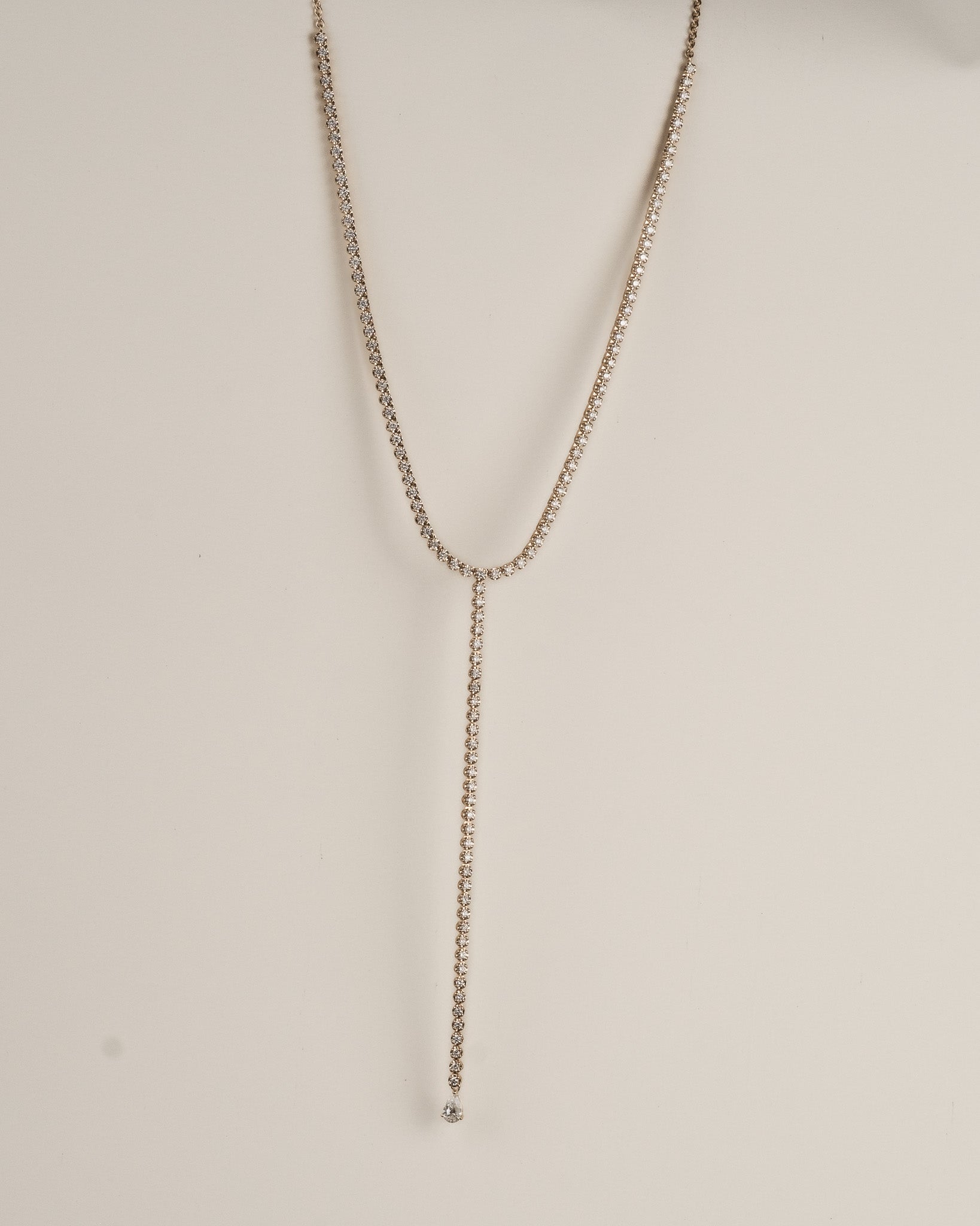 Pear Diamond Lariat Necklace