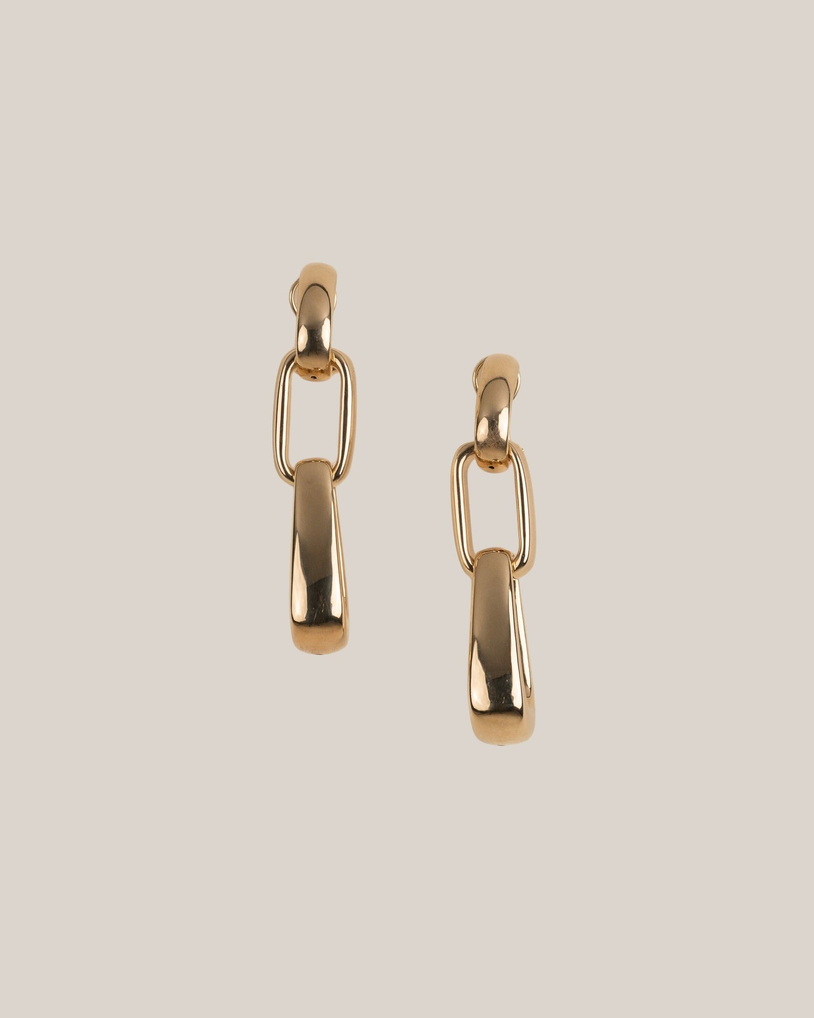 Triple Boxy Link Dangle Earrings