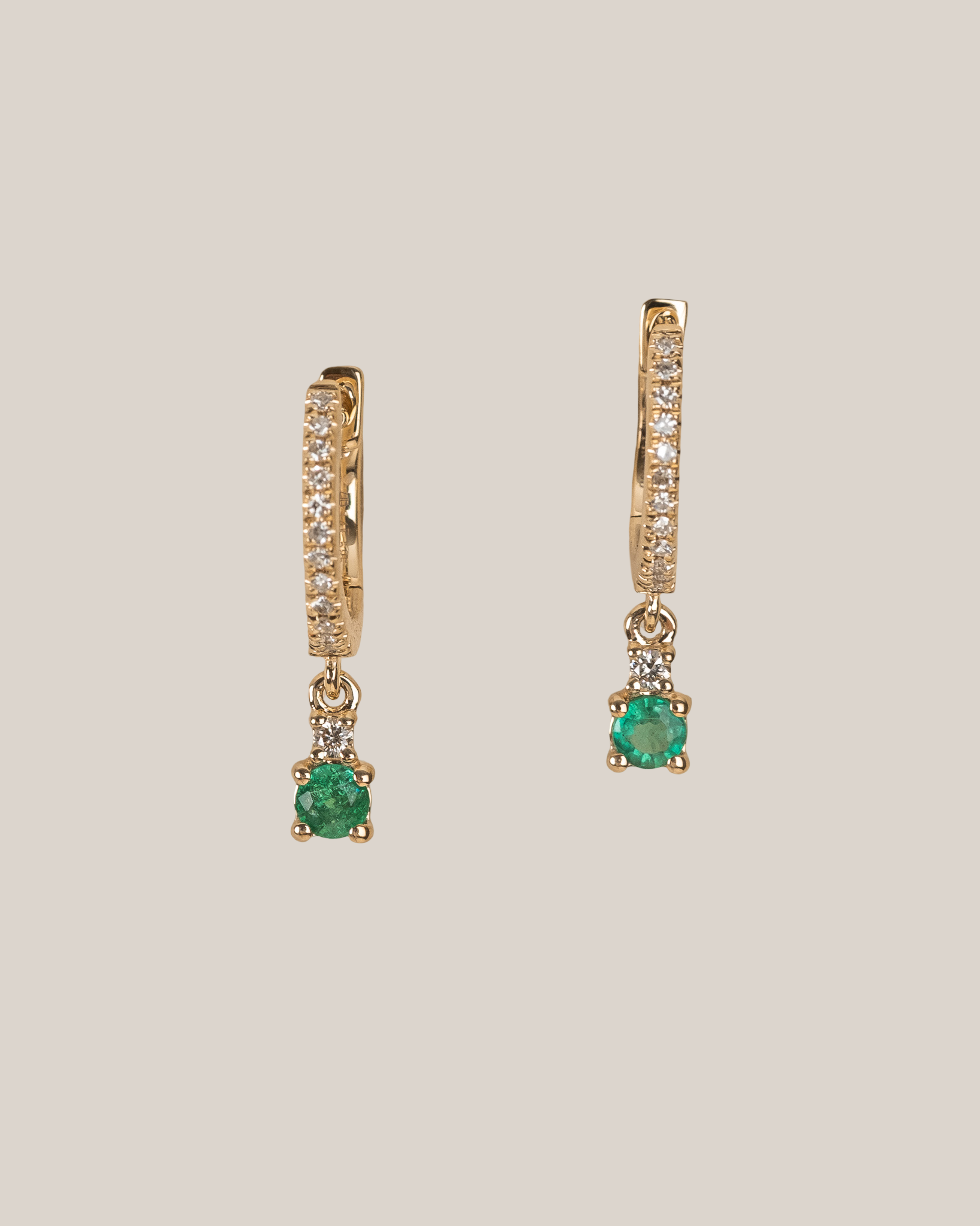 Emerald Drop Diamond Earrings