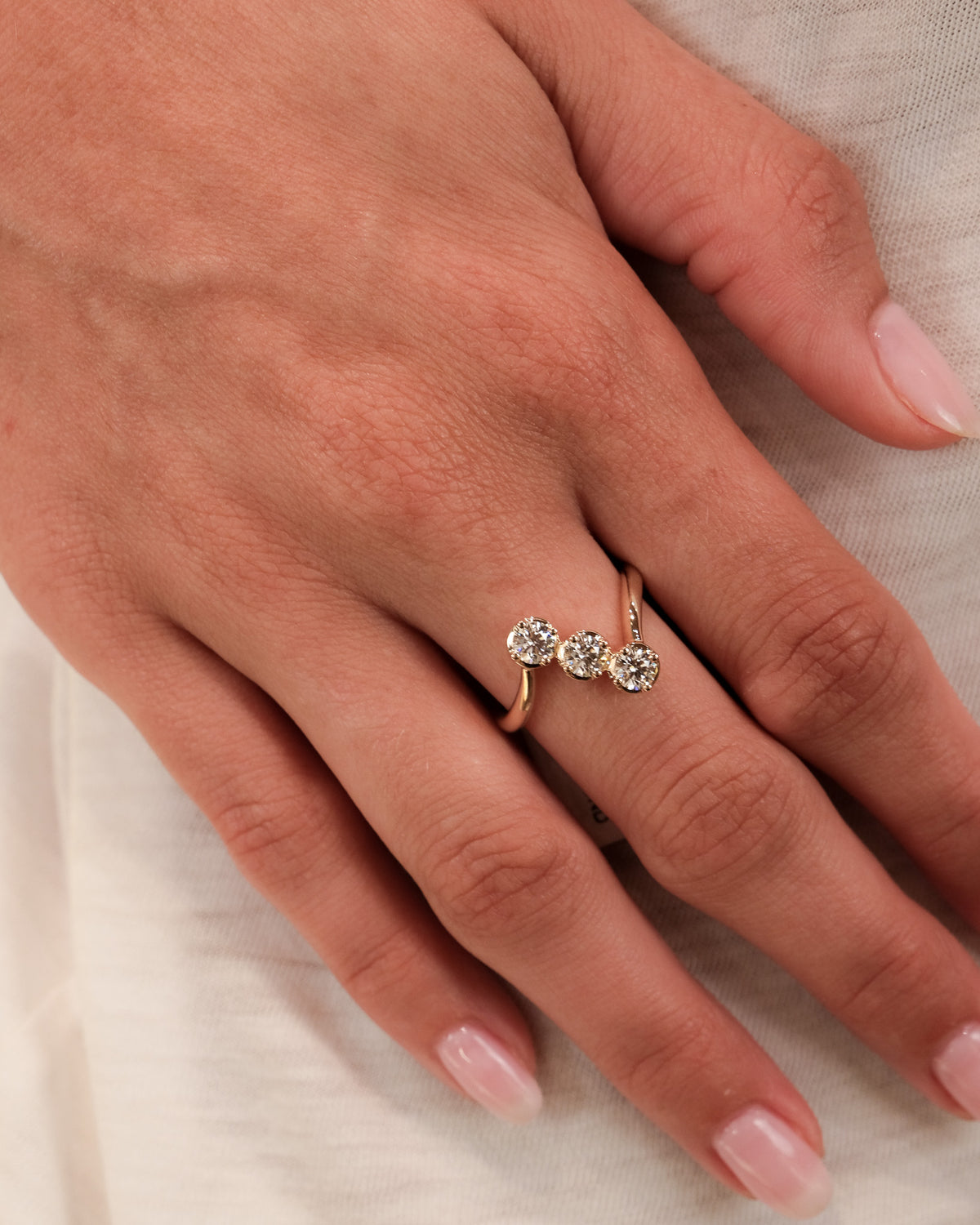 Single File Bezel Ring