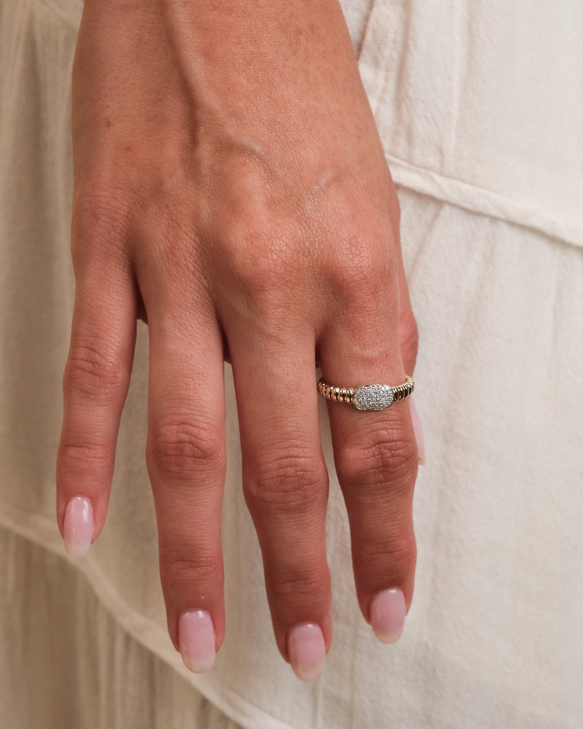 Pave Oval Diamond Band