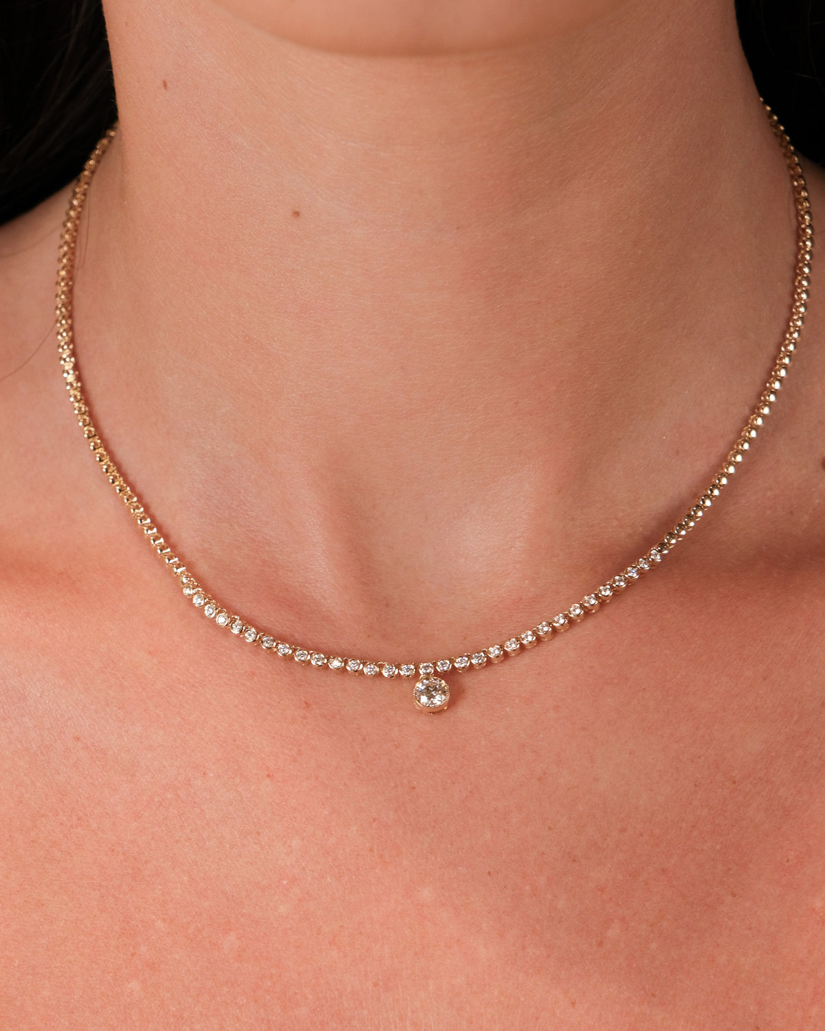 Single Bezel Diamond Necklace