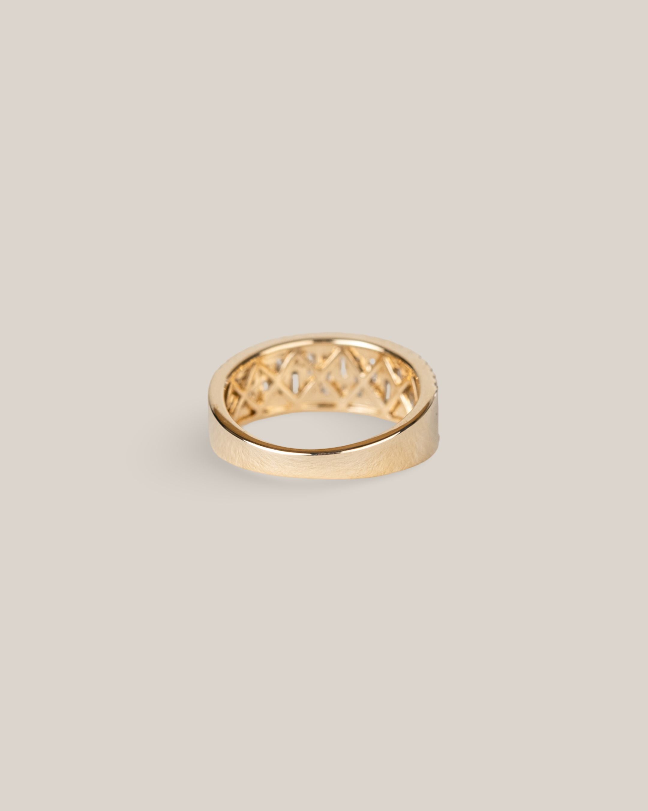 14ky .43ct Round and .67ct Baguette Half Eternity Ring