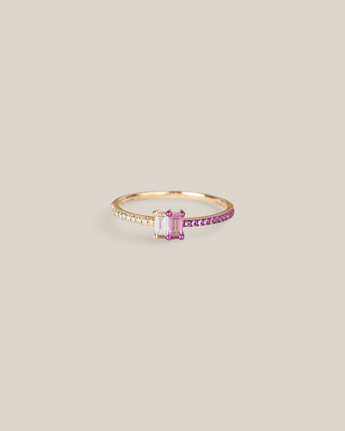 50/50 Pink Sapphire Ring
