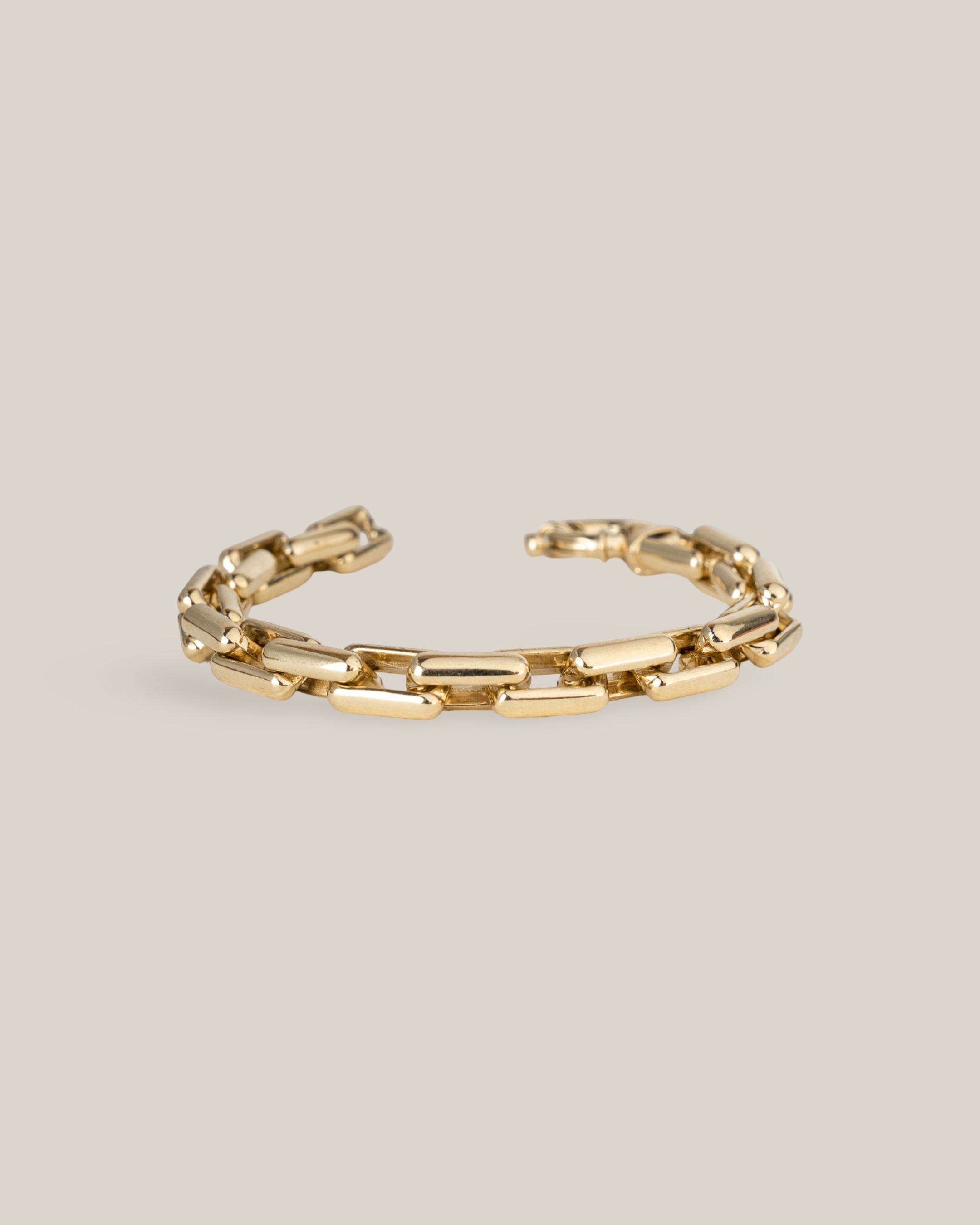 14ky 7" 8mm Square Paperclip Bracelet