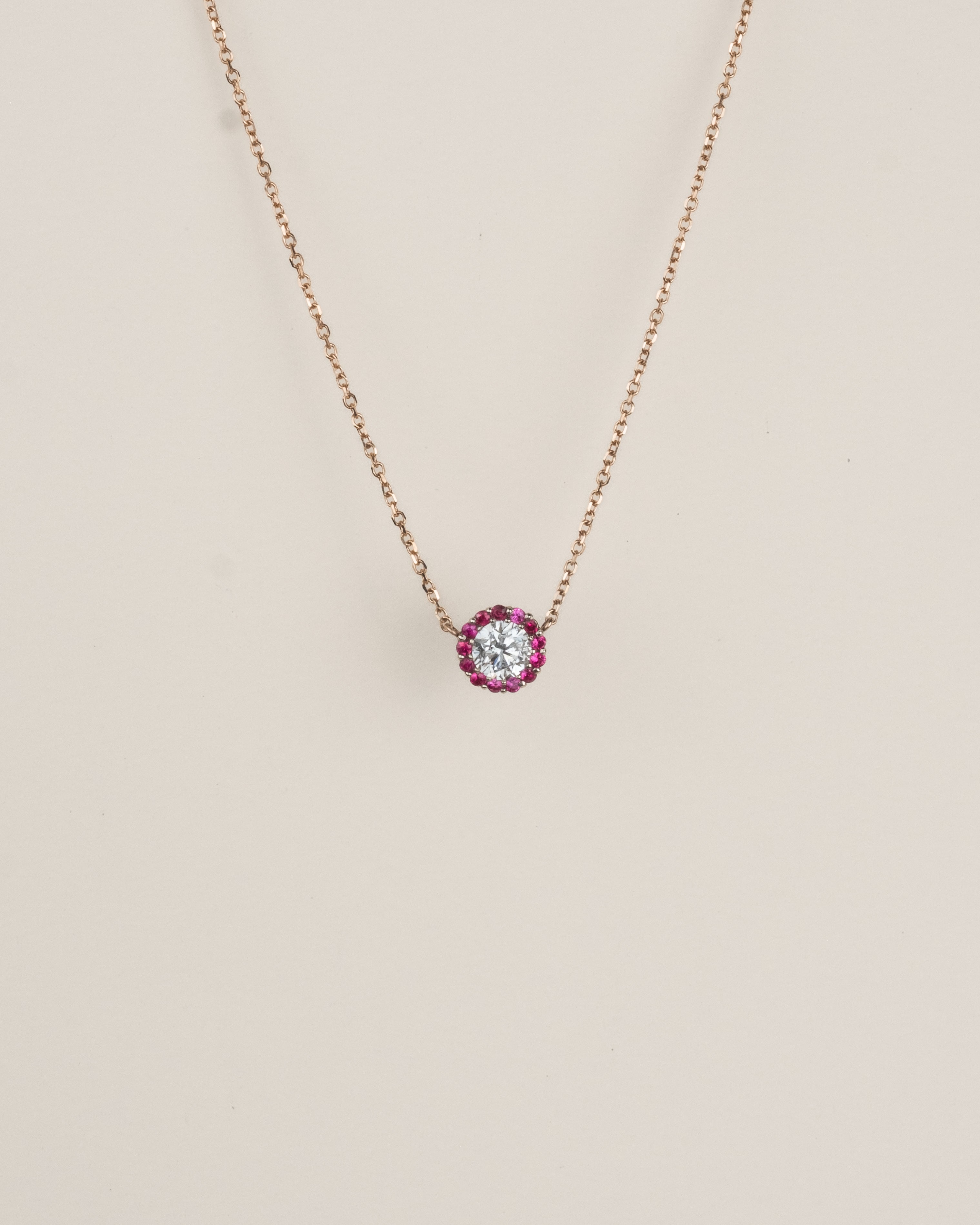 Ruby Halo Pendant Necklace