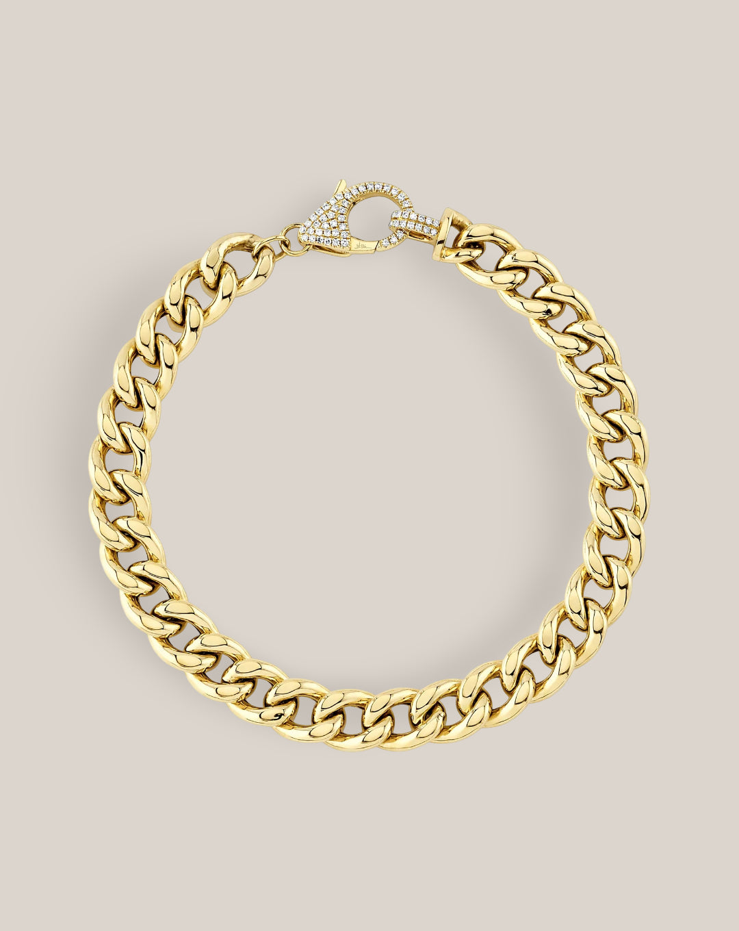 Diamond Lock Chunky Curb Bracelet