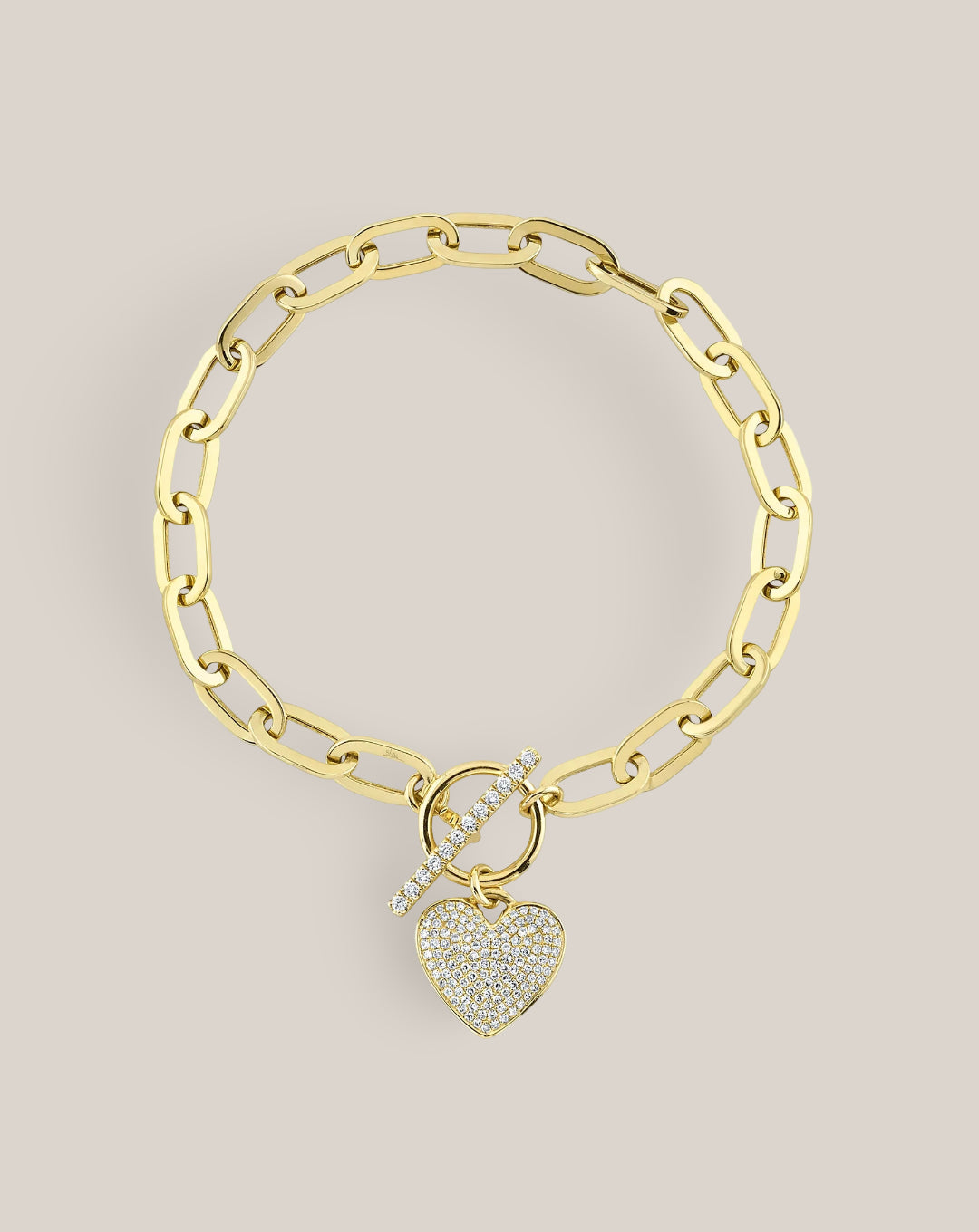 Pave Diamond Chunky Heart Bracelet