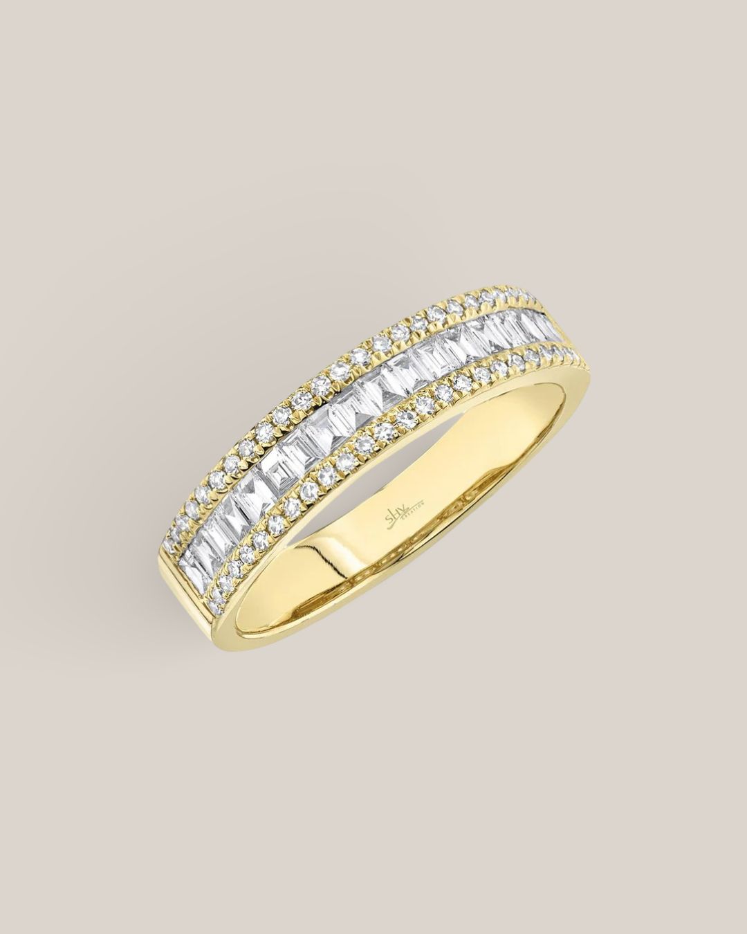 Triple Channel Baguette Diamond Band