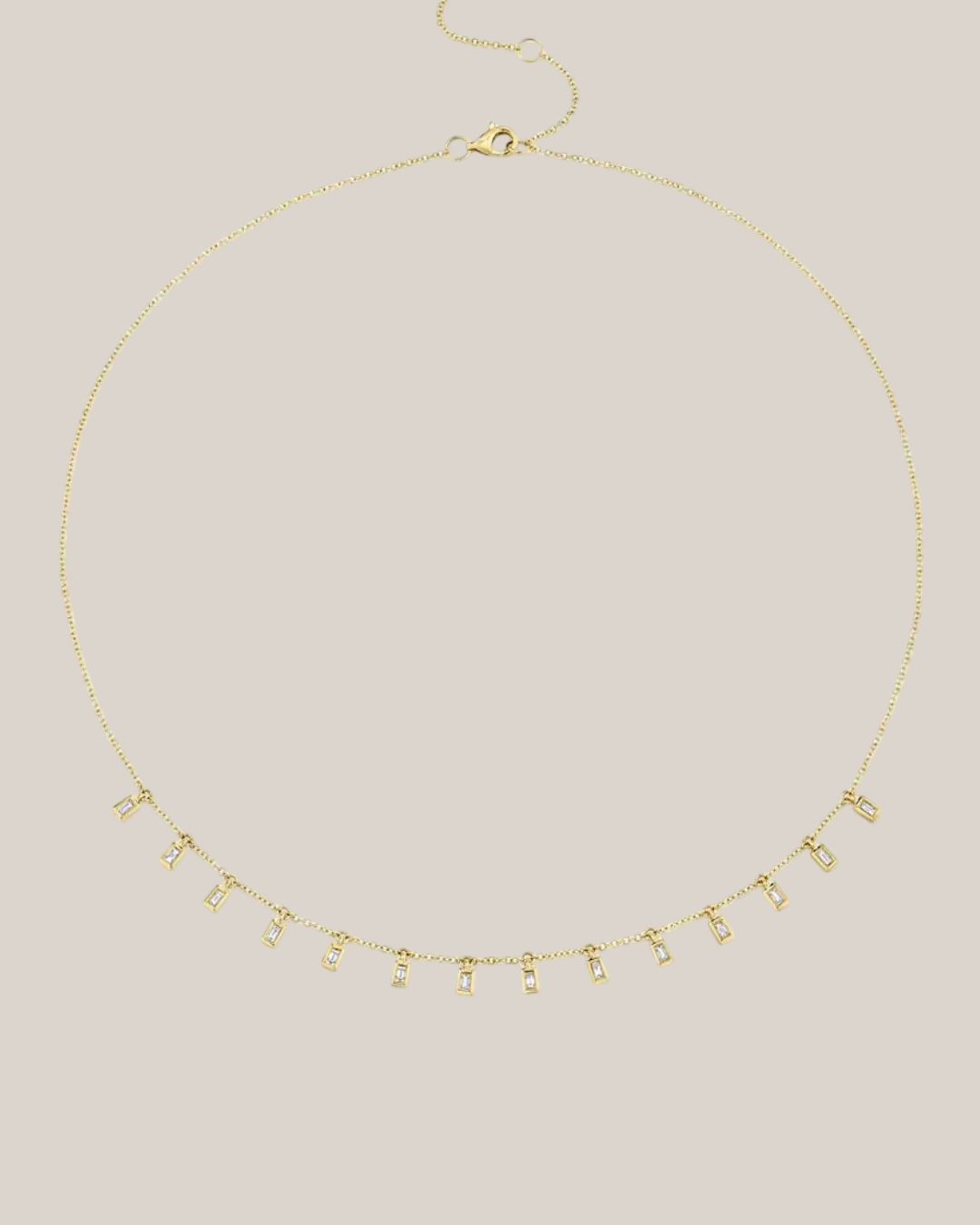 Baby Baguette Station Necklace