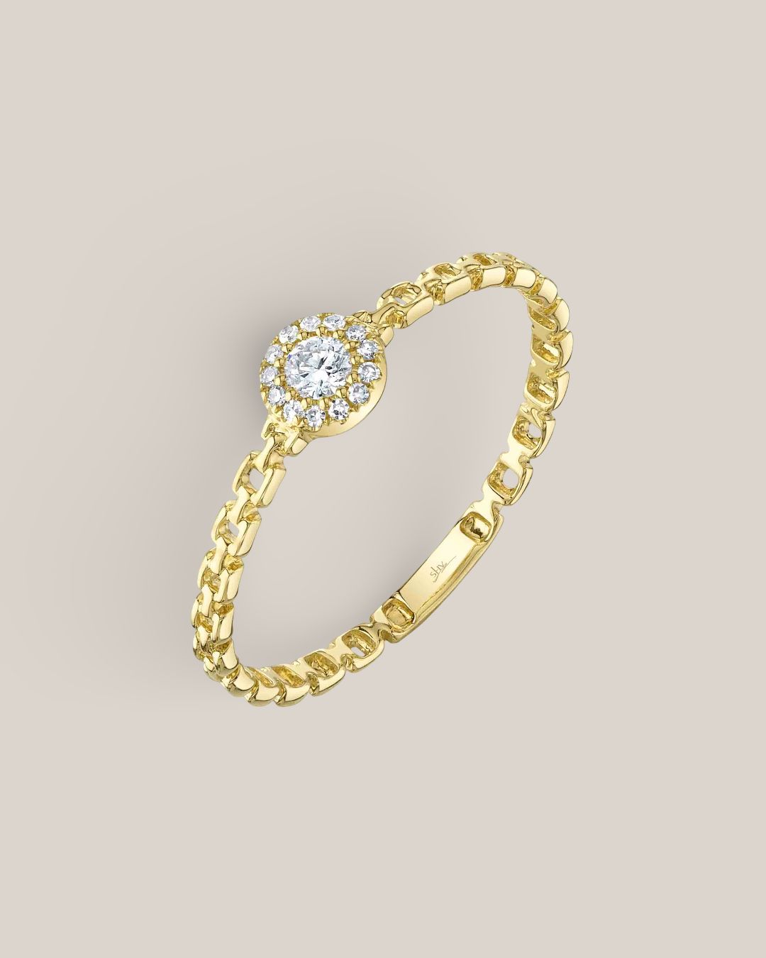 Classic Ribbed Diamond Ring