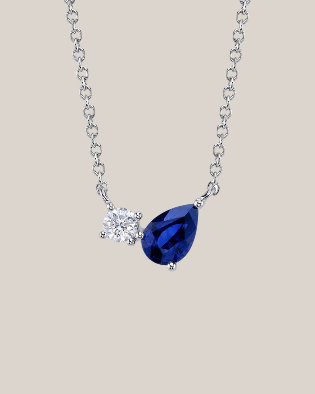 Toi Et Moi Diamond + Sapphire Necklace
