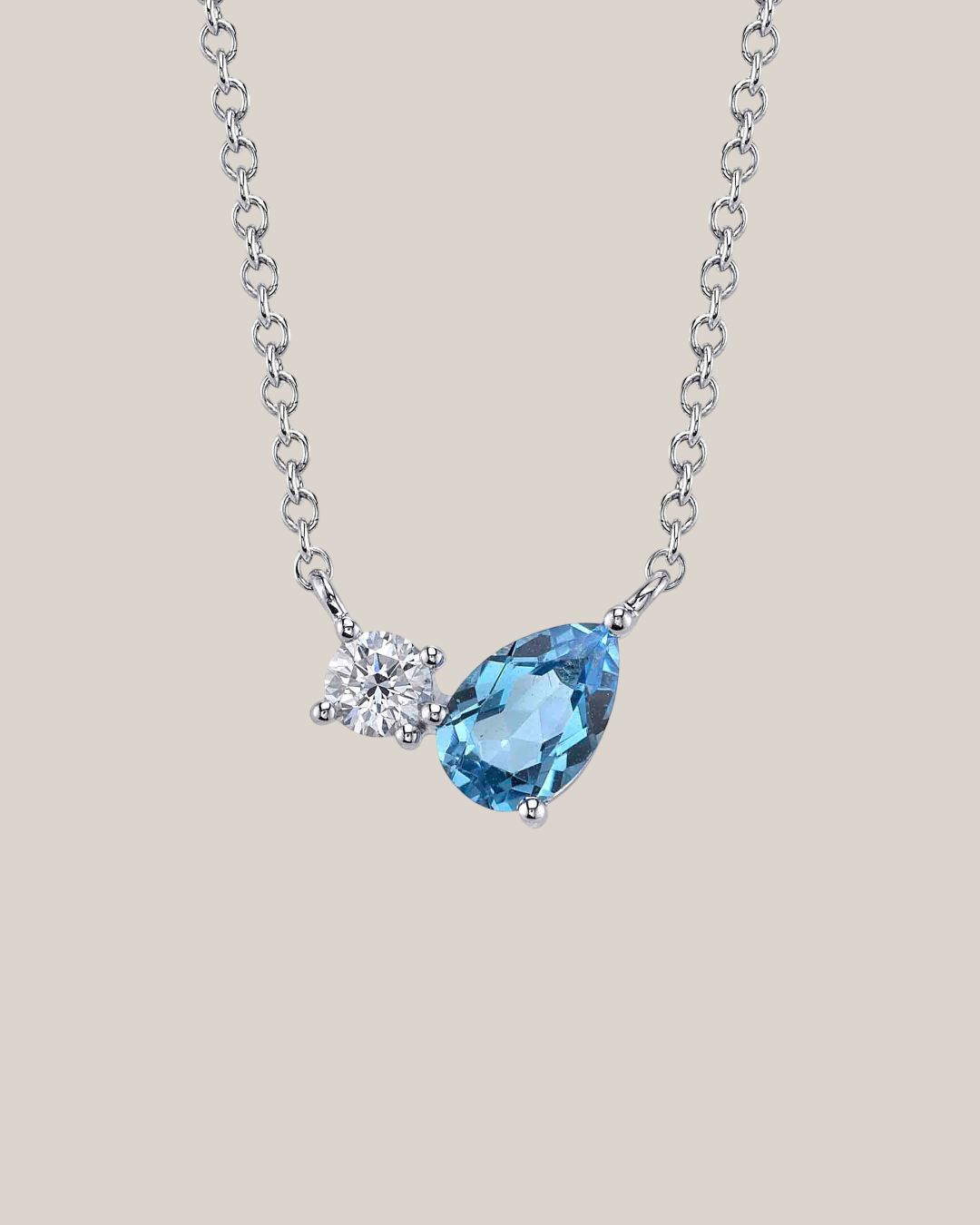 Toi Et Moi Diamond + Topaz Necklace