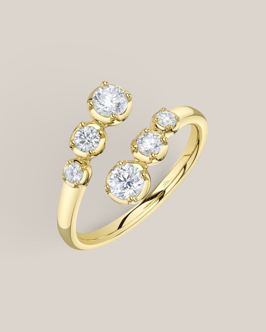 Bypass Graduated Diamond Ring