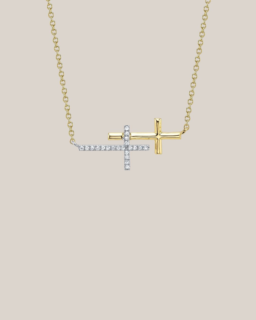 Sideway Cross Diamond Necklace