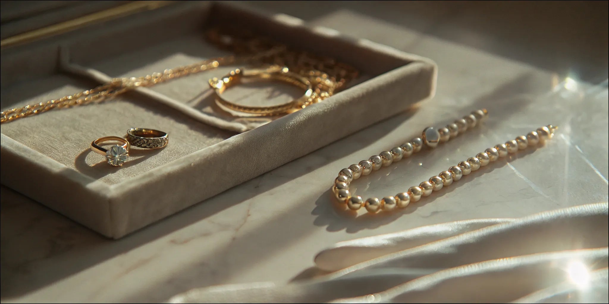 A collection of heirloom quality jewelry on display in West Palm Beach.