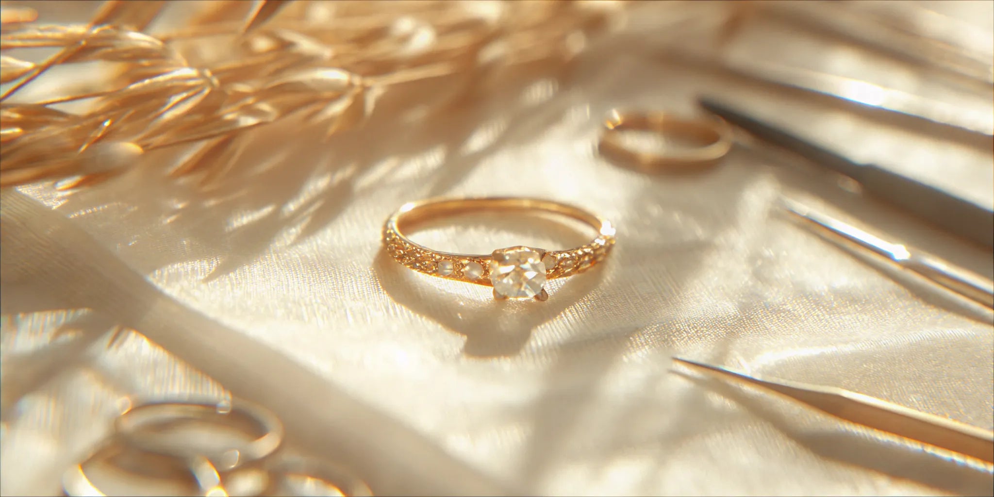 Custom engagement ring with a sustainable diamond in a recycled gold band at LUCE Jewelry in West Palm Beach