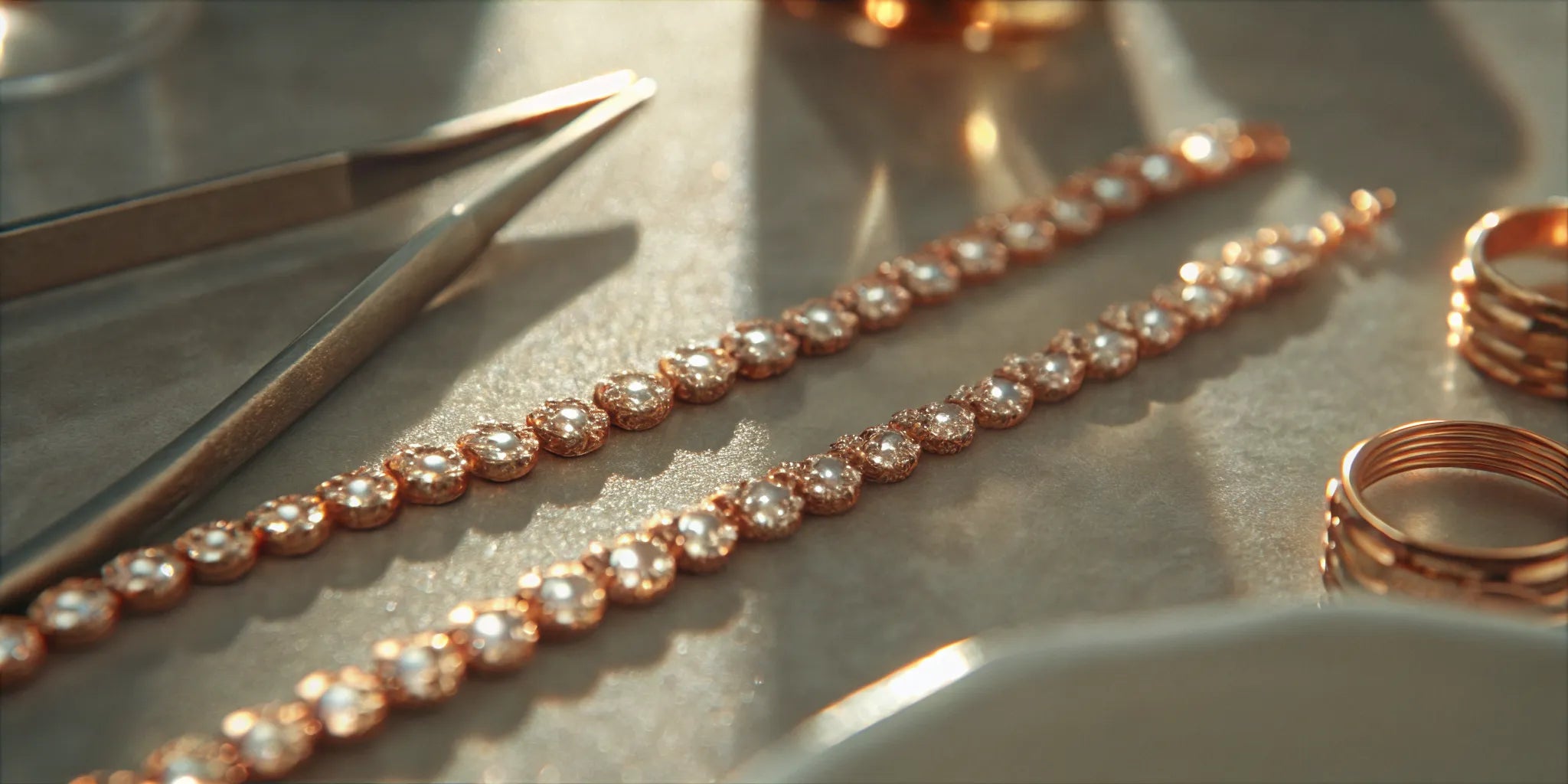 Custom diamond tennis bracelet designs with different diamond and metal options.