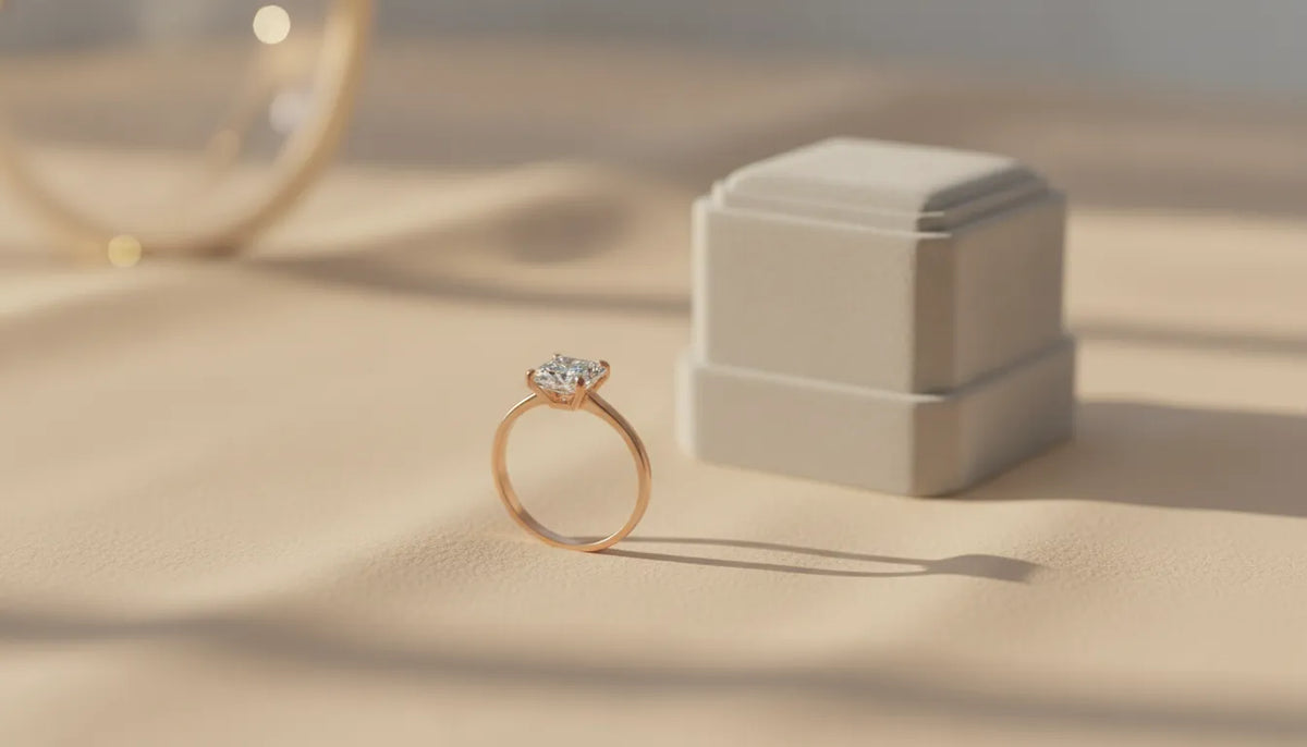 Modern proposal ring in a refined jewelry studio