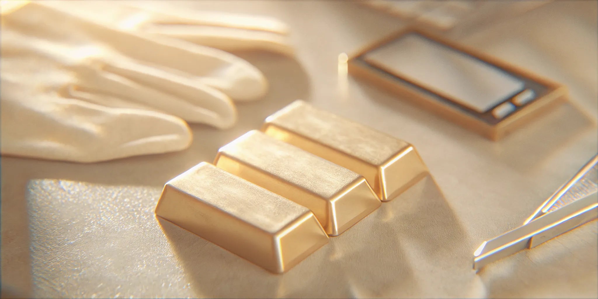 Verifying gold bars on a scale when deciding where to buy gold bars for investment.
