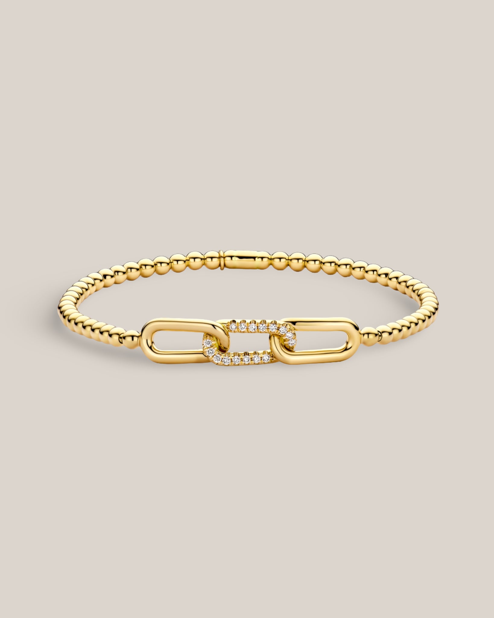 Triple Diamond Link Stretch Bracelet