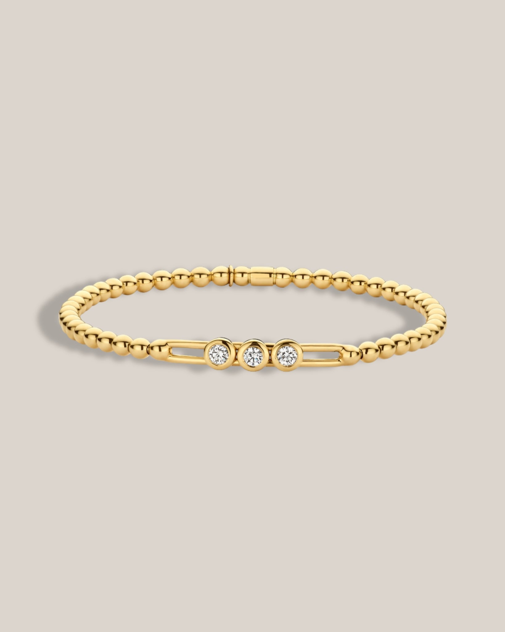 Triple Bezel Diamond Stretch Bracelet