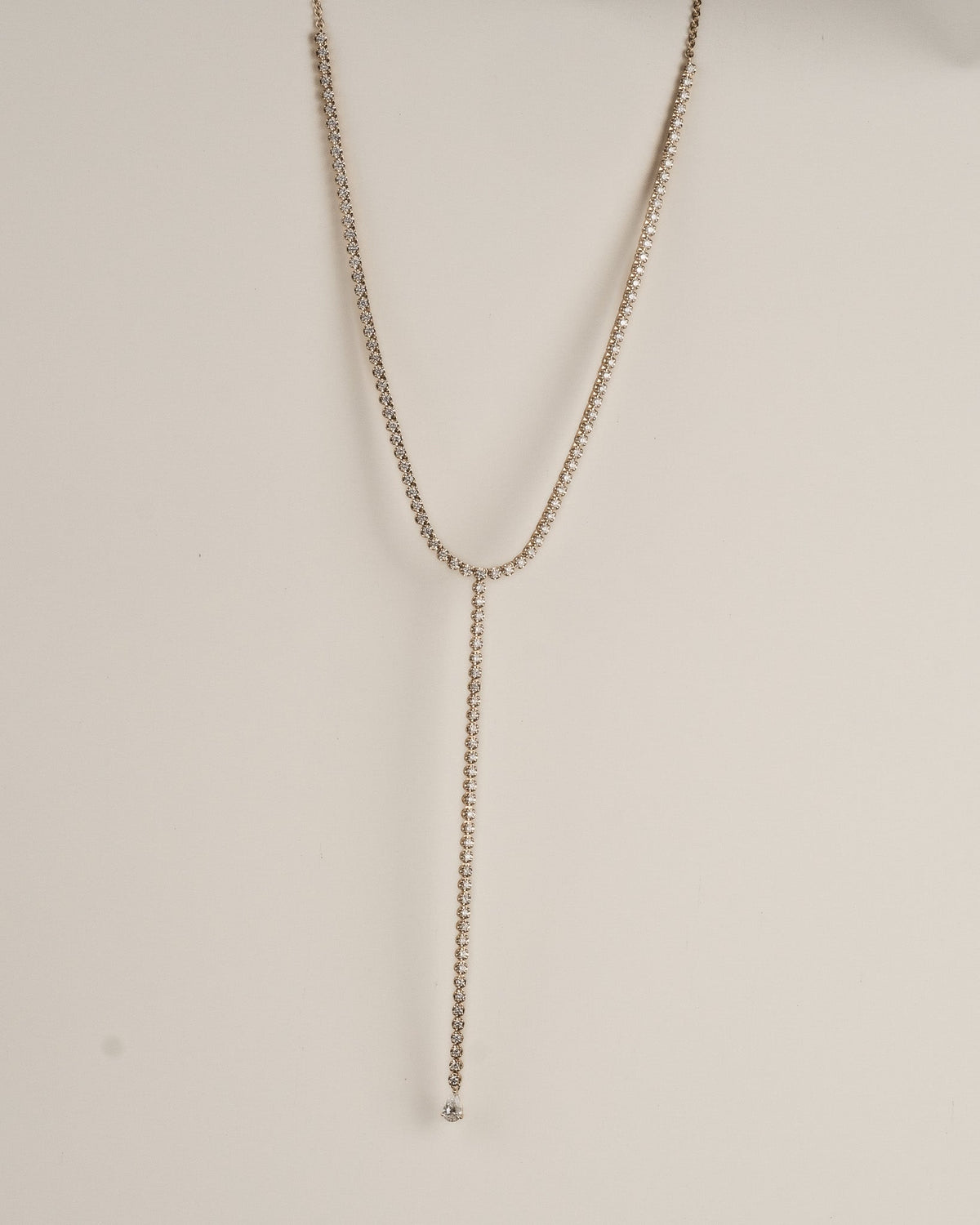 Pear Diamond Lariat Necklace