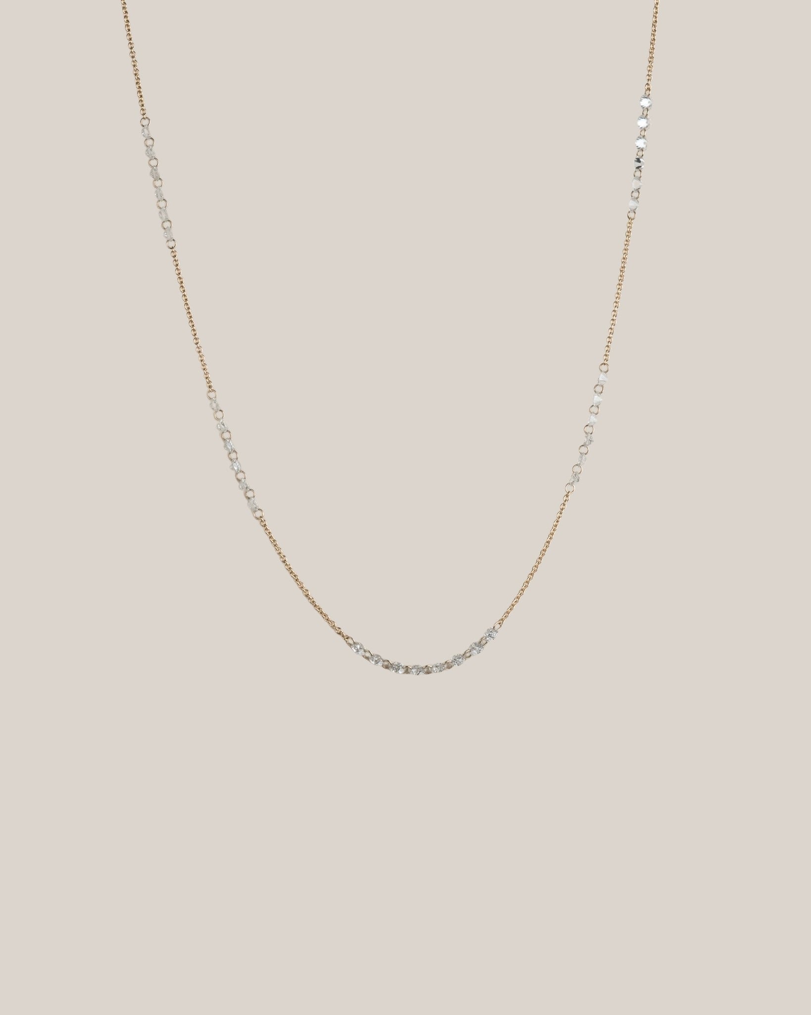 5 Station Drilled Diamond Necklace