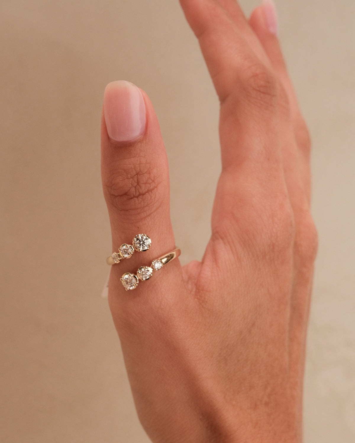 Bypass Graduated Diamond Ring