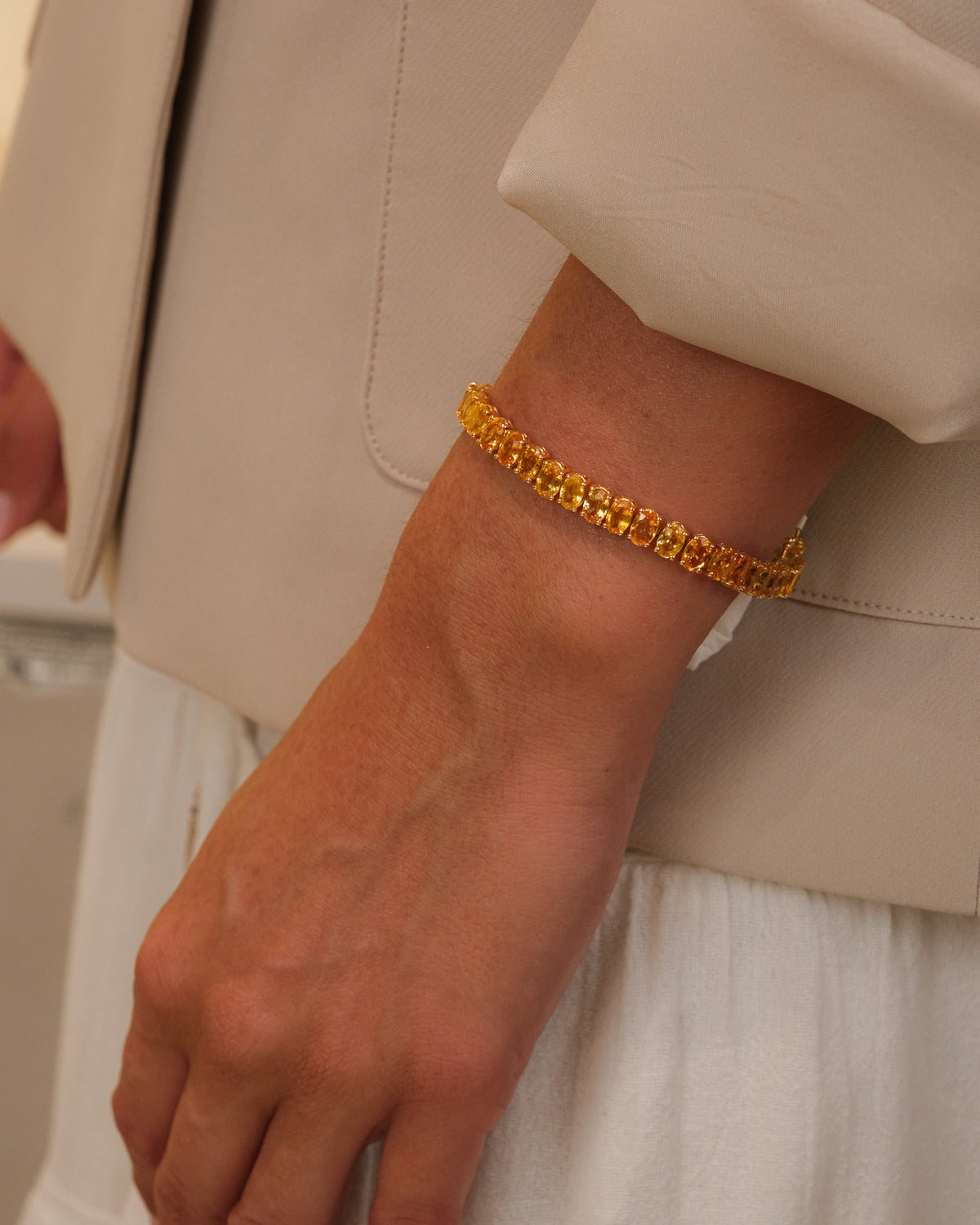 Yellow Sapphire Tennis Bracelet