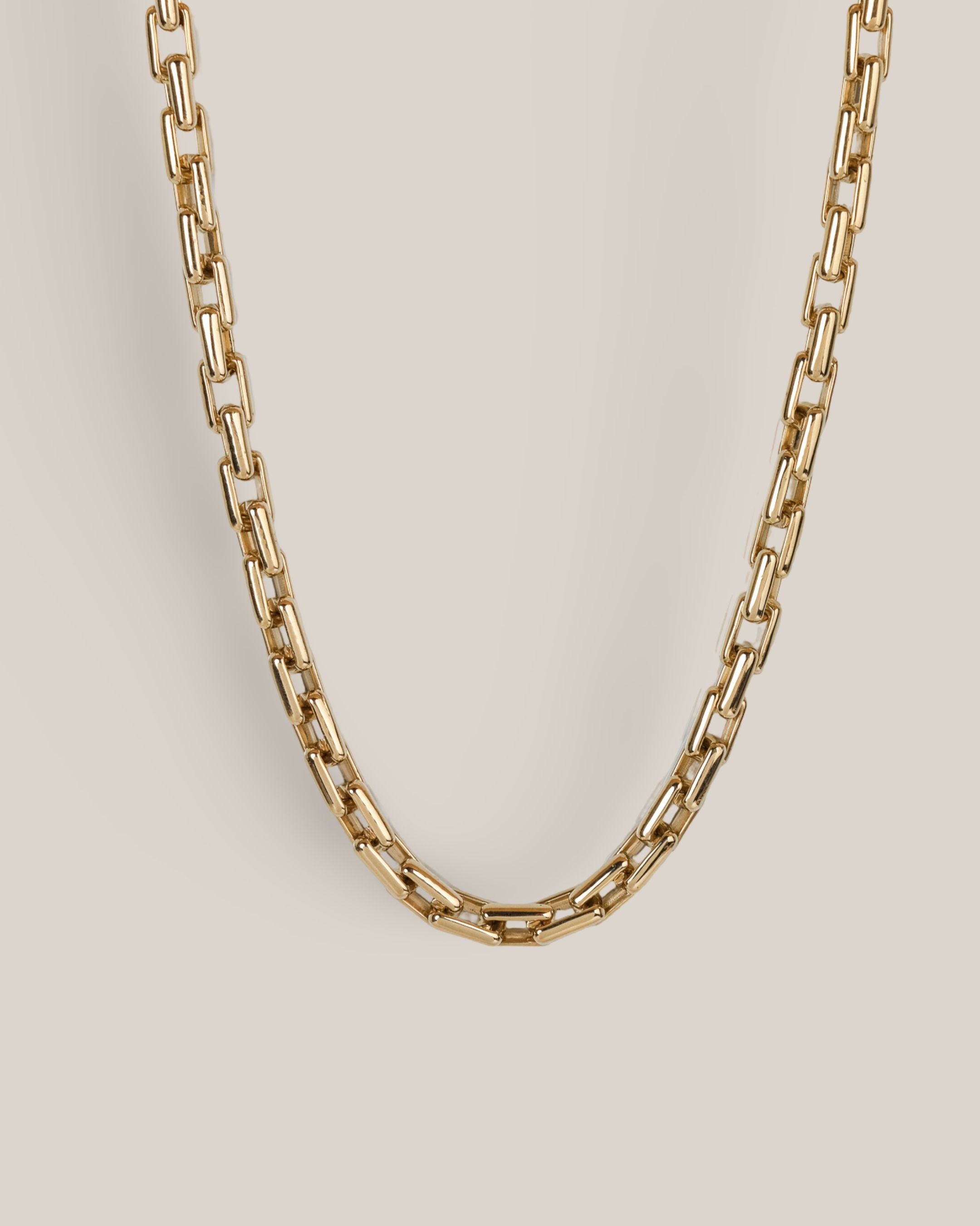 14ky 8mm Square Paperclip Necklace