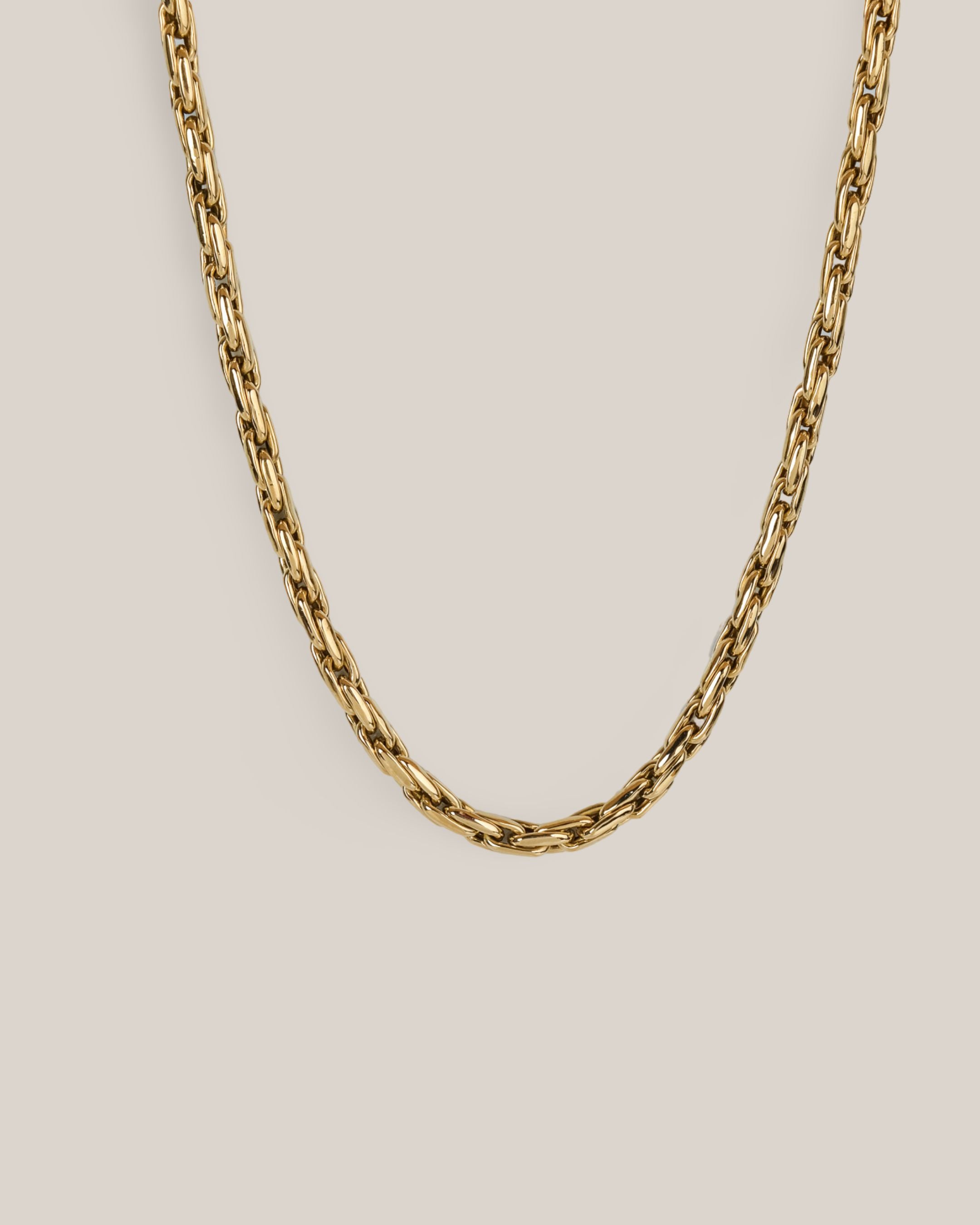 18ky 18" 5.3mm Twisted Wheat Like Chain Cabochon