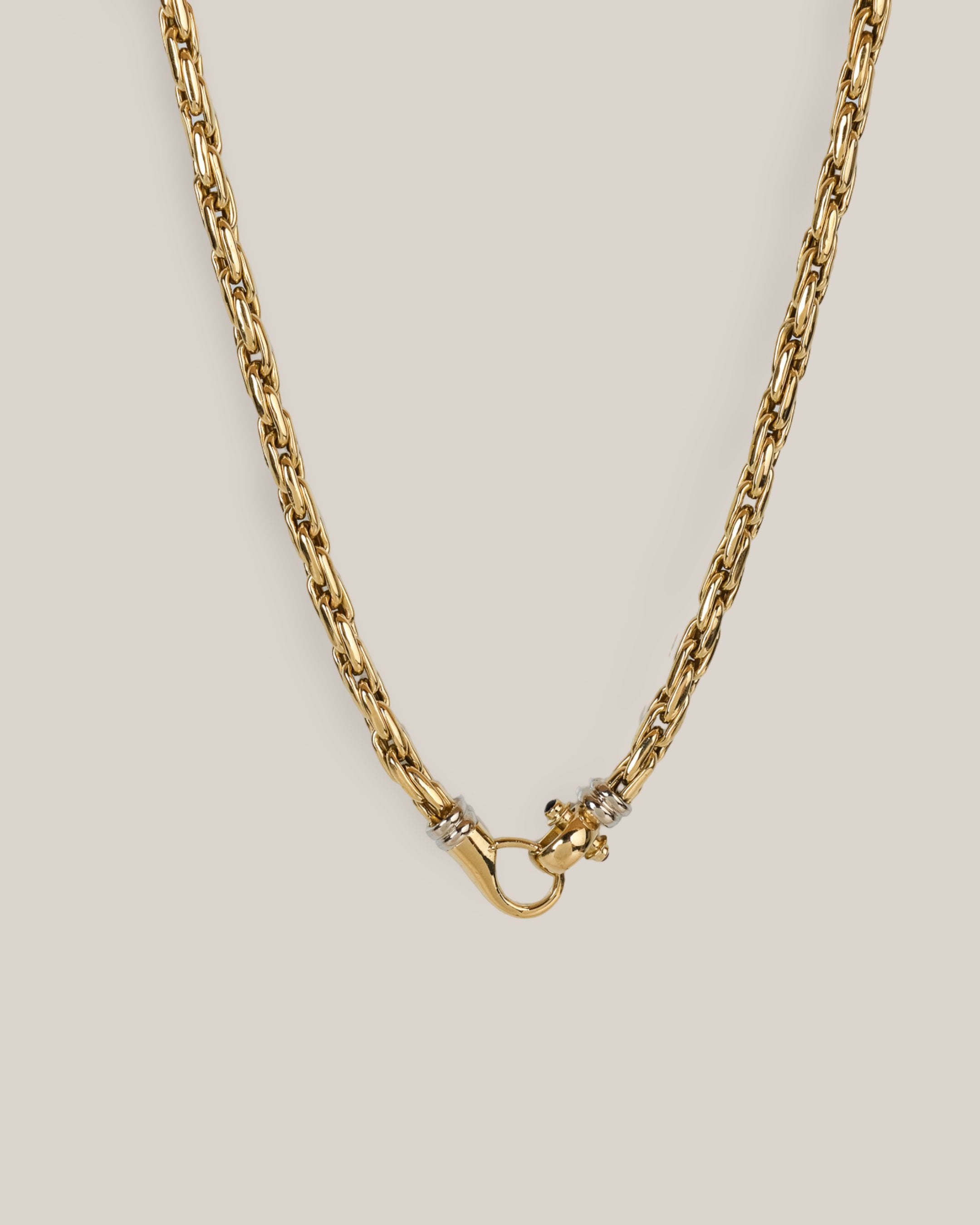 18ky 18" 5.3mm Twisted Wheat Like Chain Cabochon