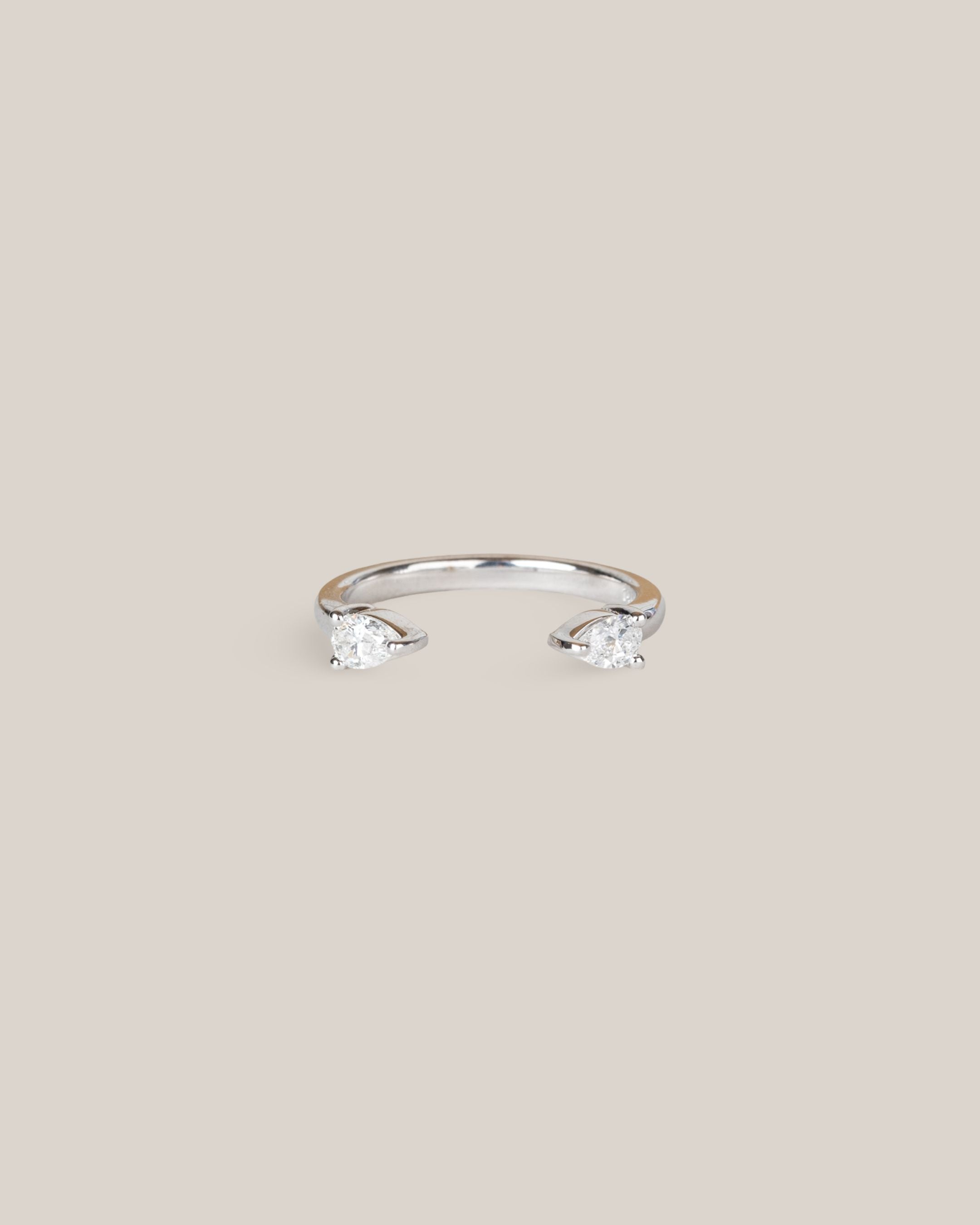14kw Open Ended Band Pear Shape Diamond .38cts
