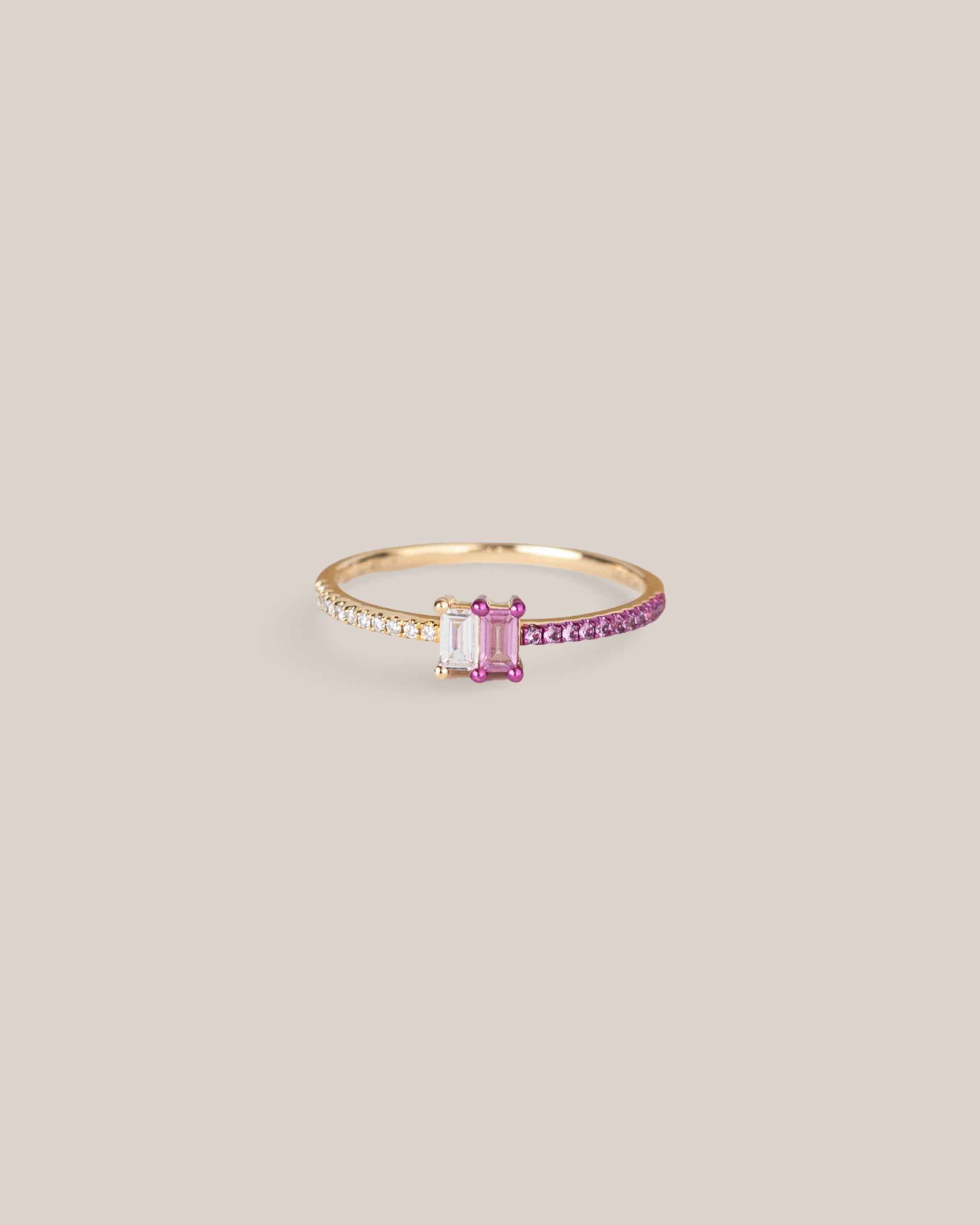 14ky 50/50 Ring .16cts D & .12cts PS