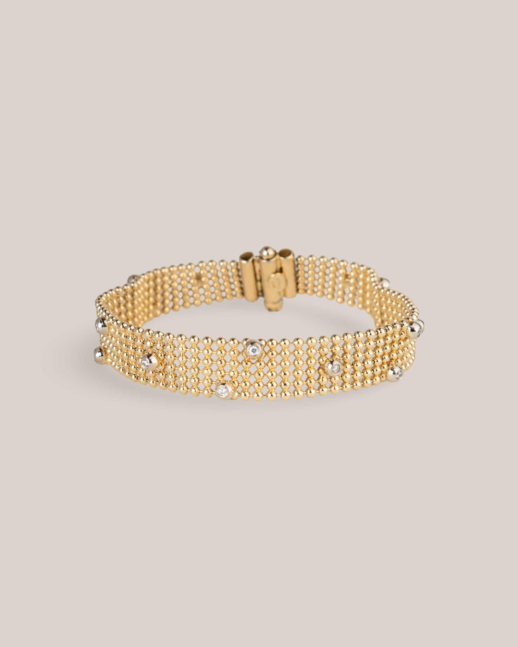 14ky 7" .16ct 6 Row Bead Bracelet